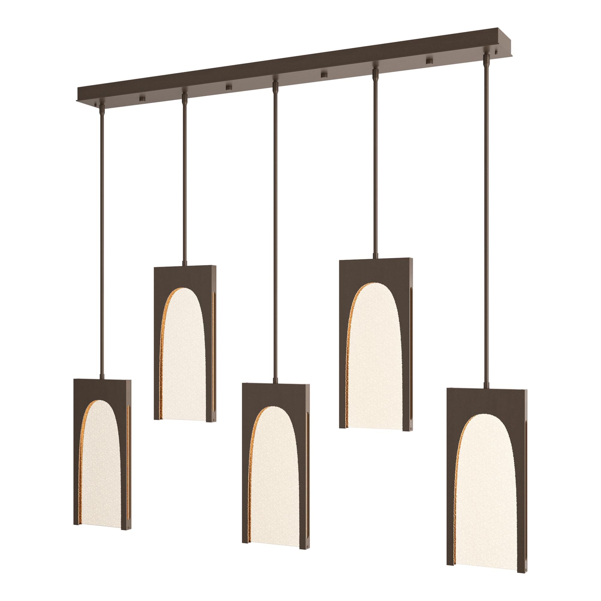Shown in Bronze finish and Seeded Clear glass