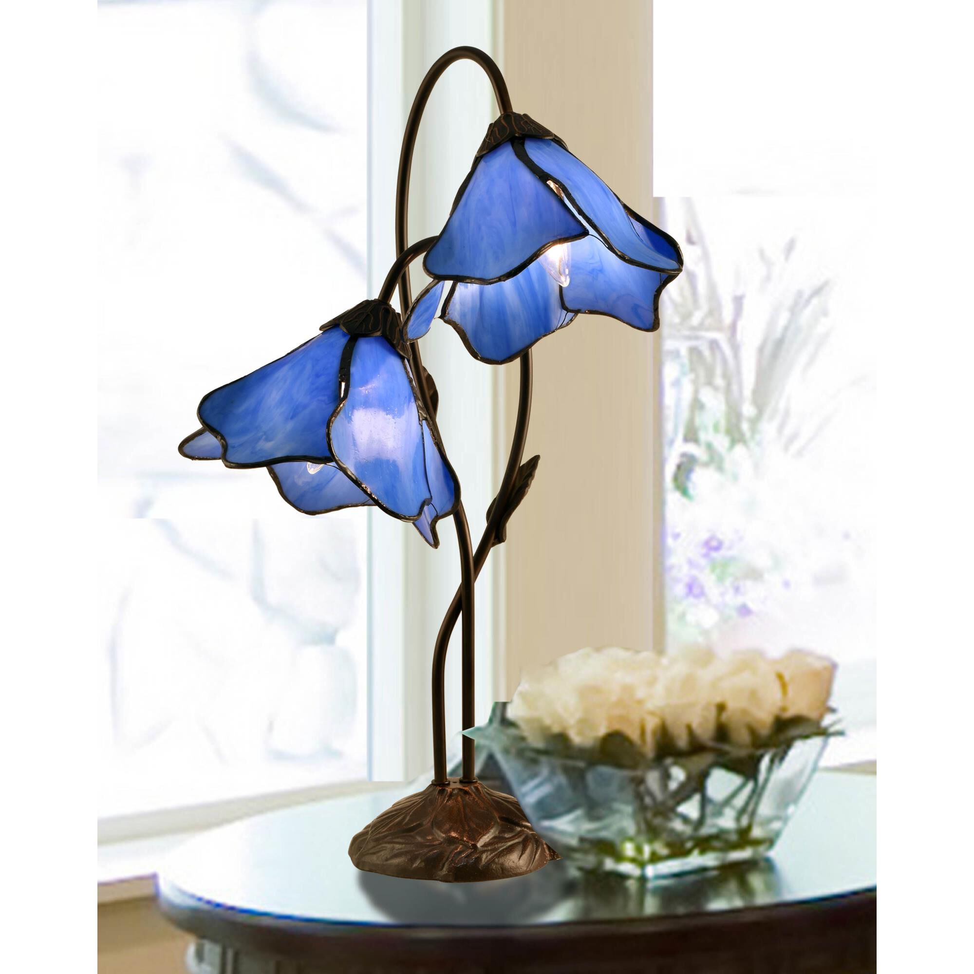 Poelking Blue Lily 21 Inch Accent Lamp by Dale Tiffany