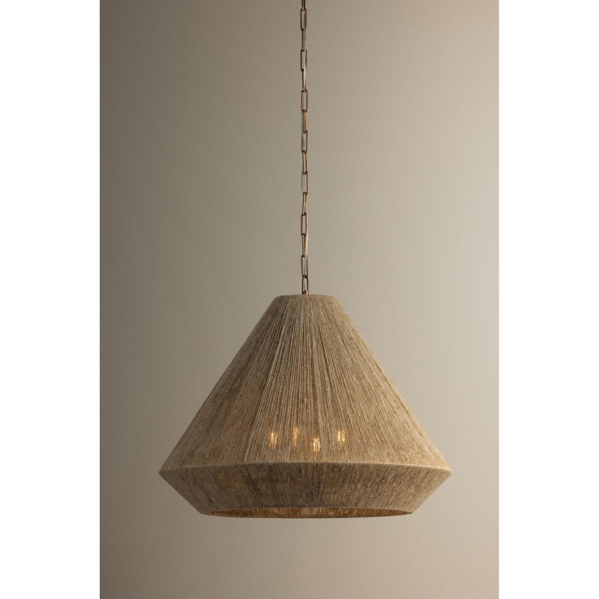 Shown in Patina Brass finish and Natural String shade