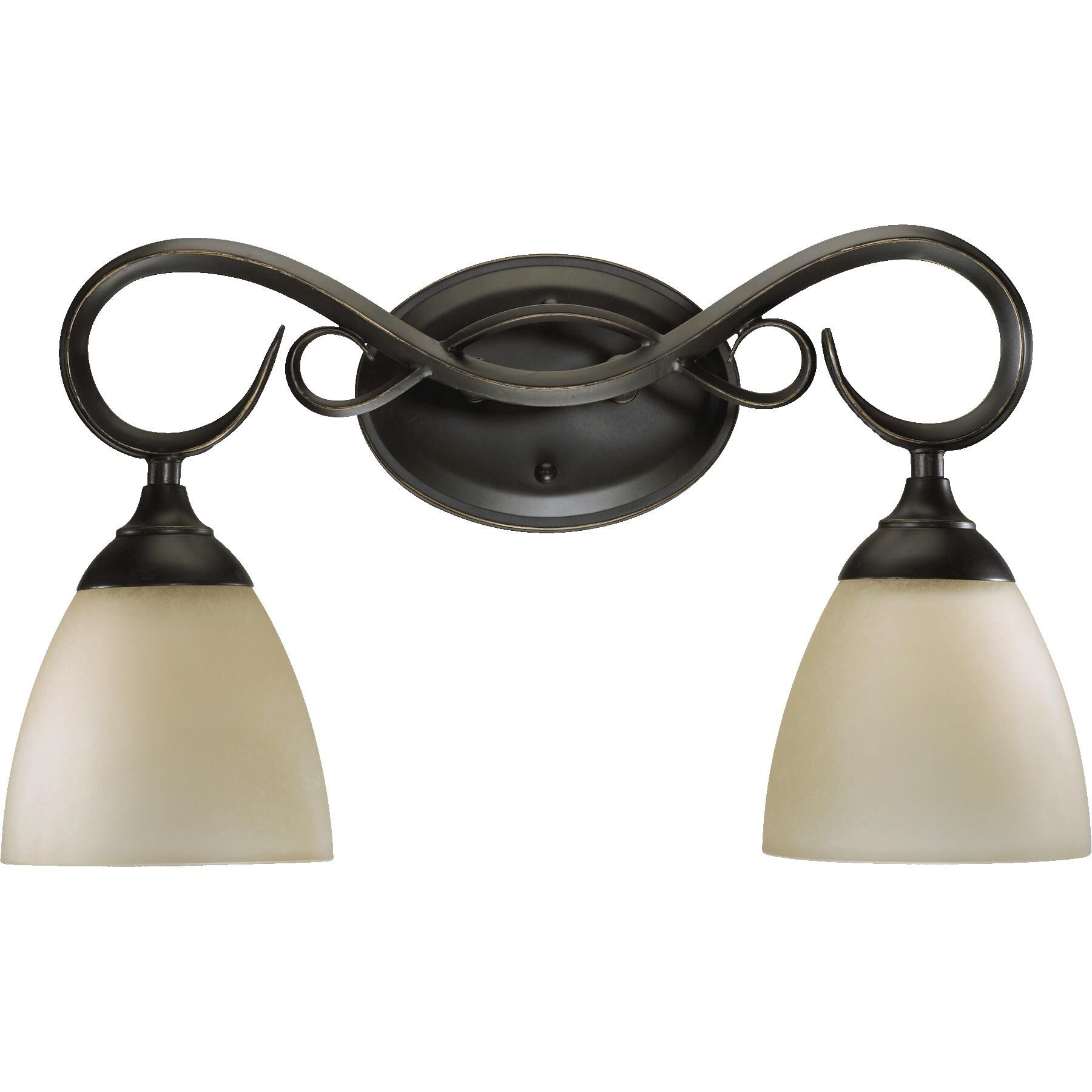 Shown in Old World finish and Amber Scavo glass 