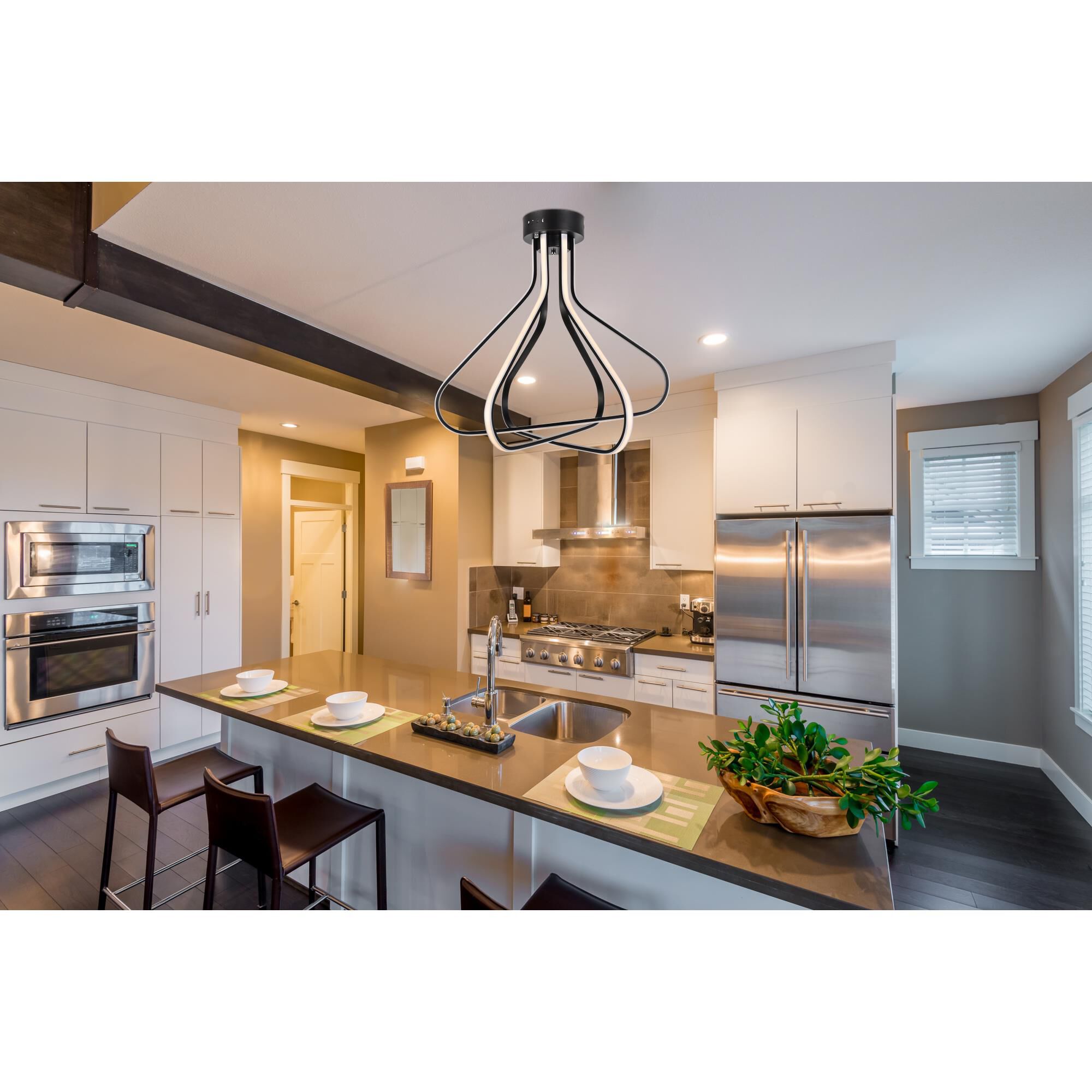 Dahlia 26 Inch 3 Light LED Flush Mount by Elegant Lighting