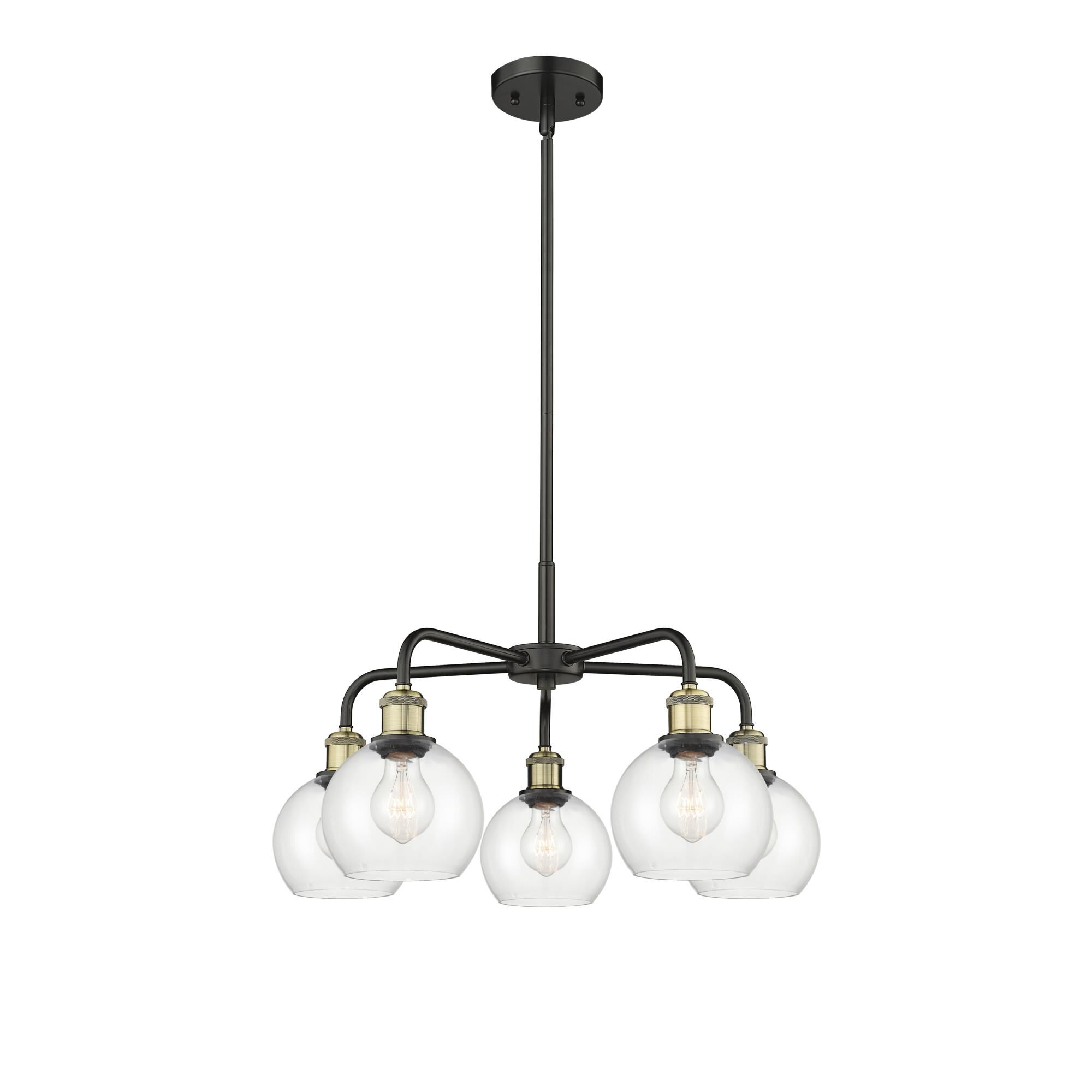 Shown in Black Antique Brass finish and Clear glass