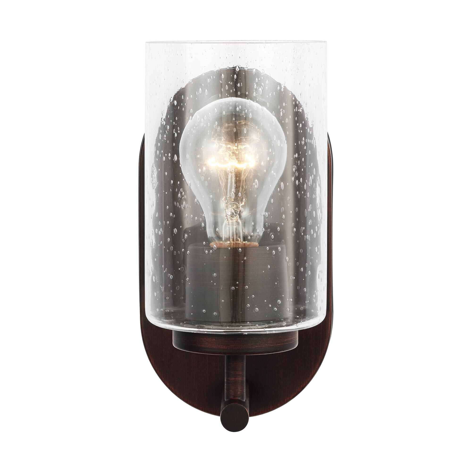 Shown in Bronze finish and Clear Seeded glass