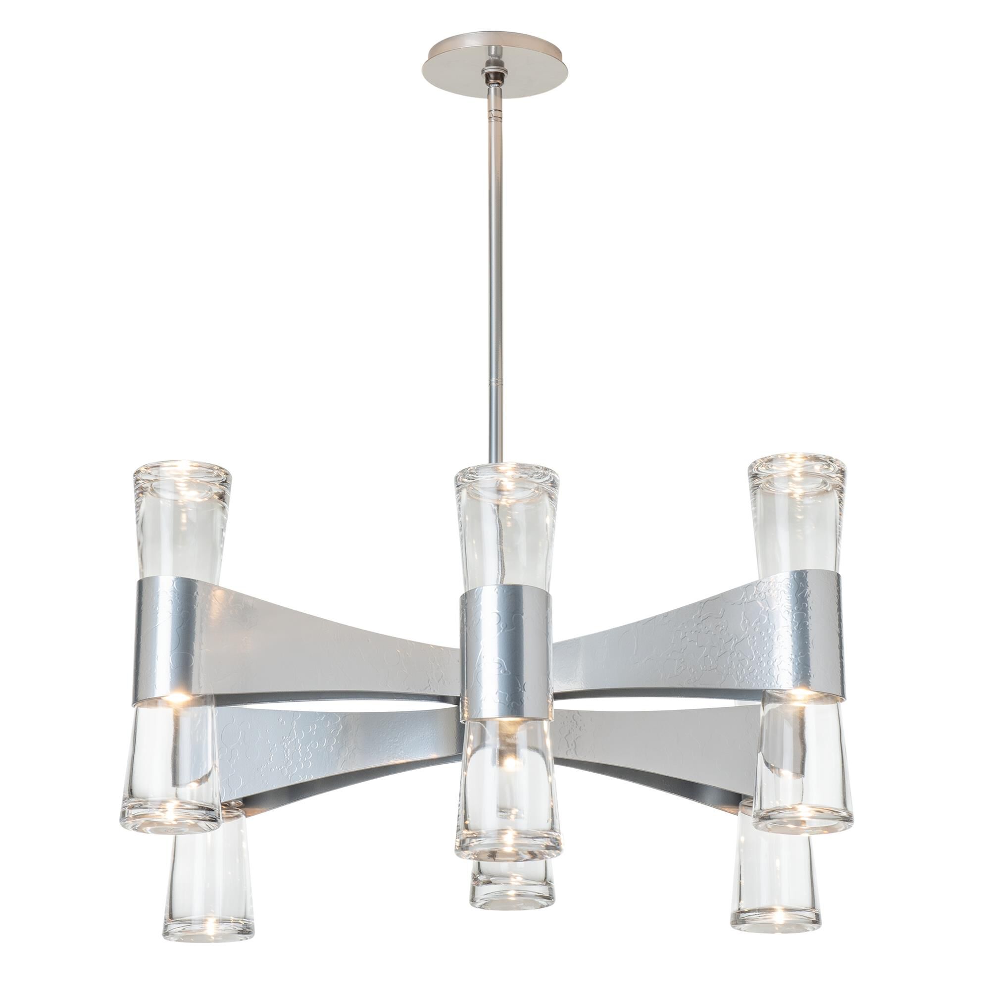 Shown in Sterling finish and Clear glass