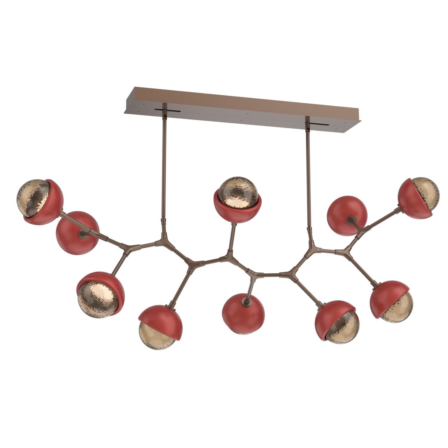 Shown in Burnished Bronze finish and Bronze glass and Cinnamon Red accent