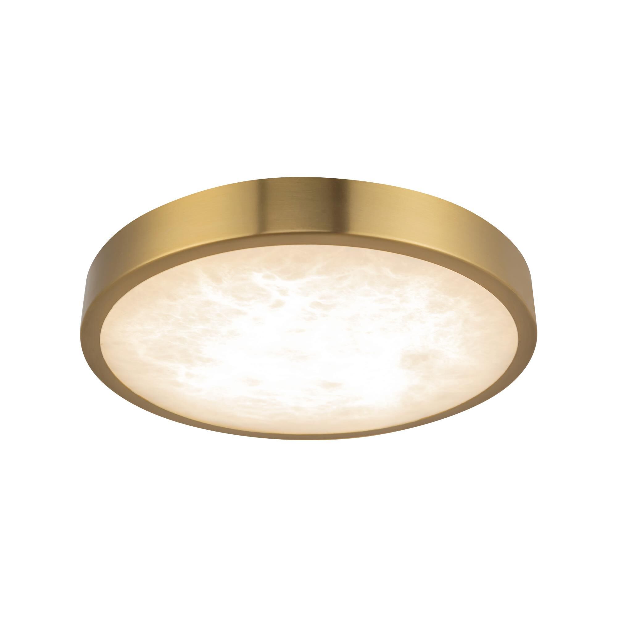 Shown in Brushed Gold finish and Alabaster glass