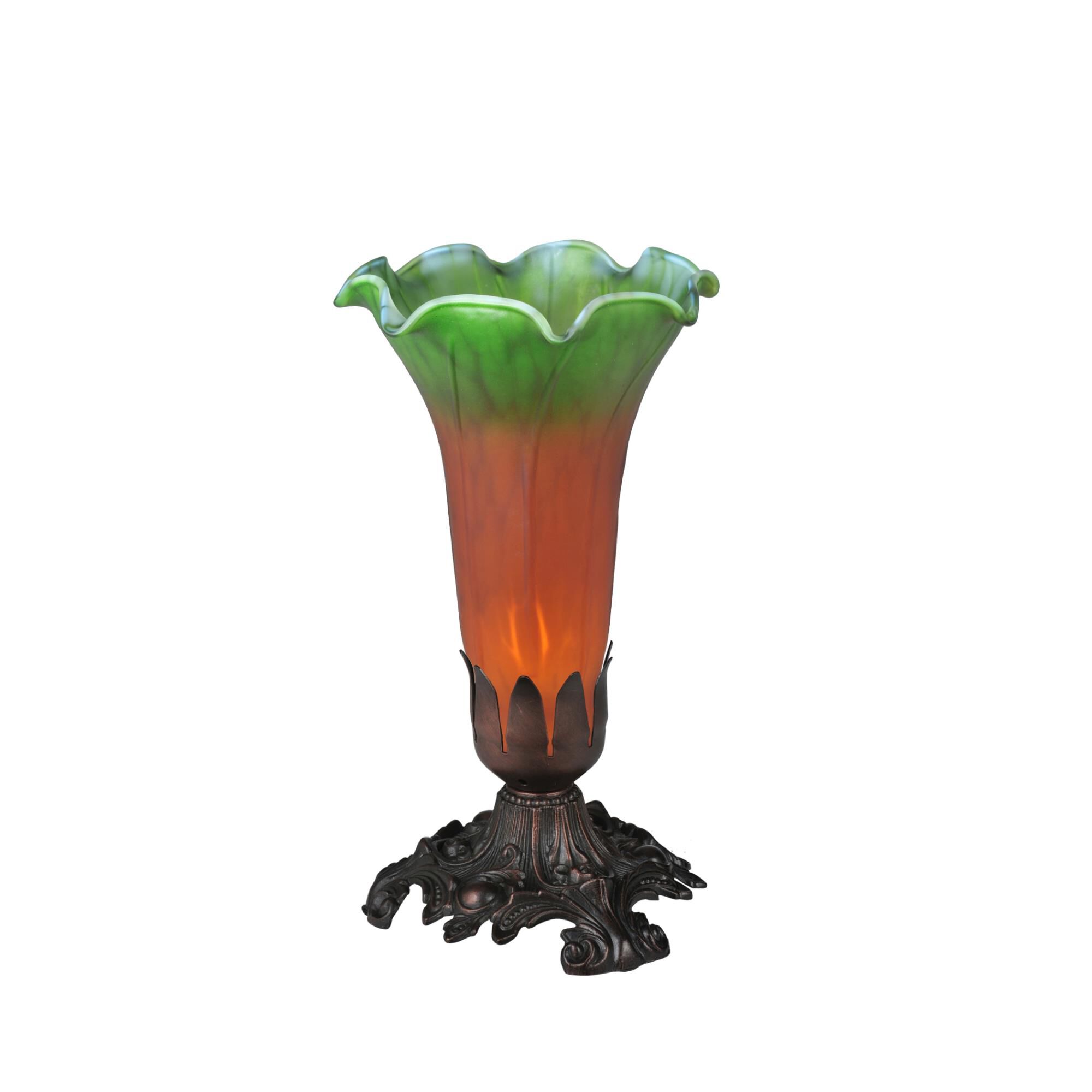 Amber And Green Pond Lily 8 Inch Accent Lamp by Meyda Lighting