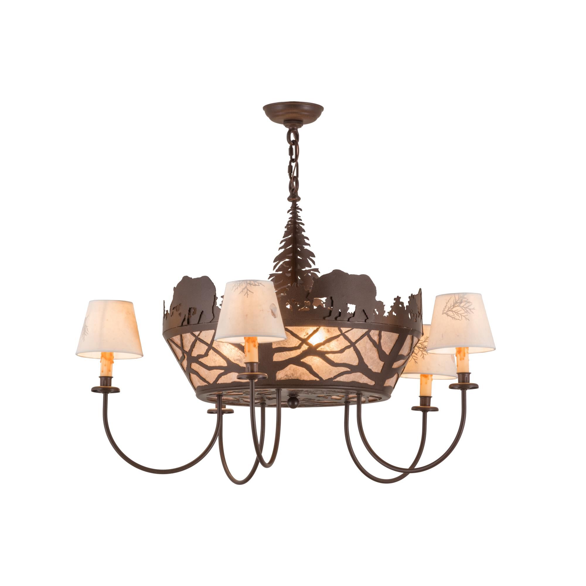 Bear On The Loose 36 Inch 3 Light Chandelier by Meyda Lighting