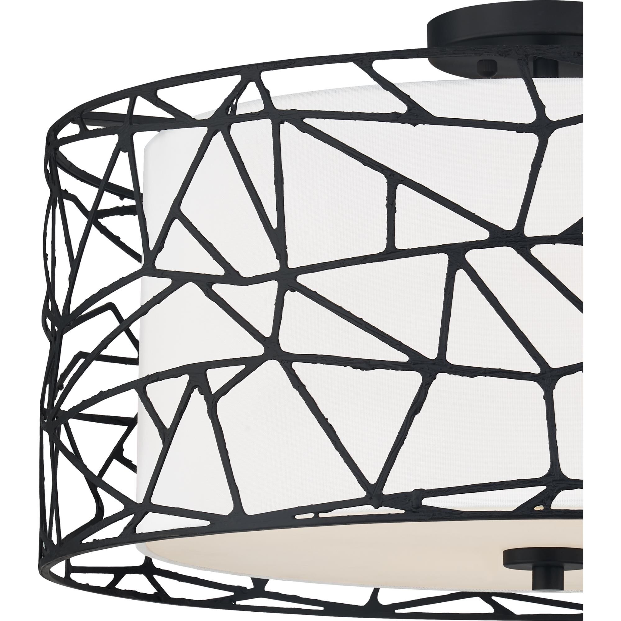 Shown in Matte Black finish and White Fabric shade