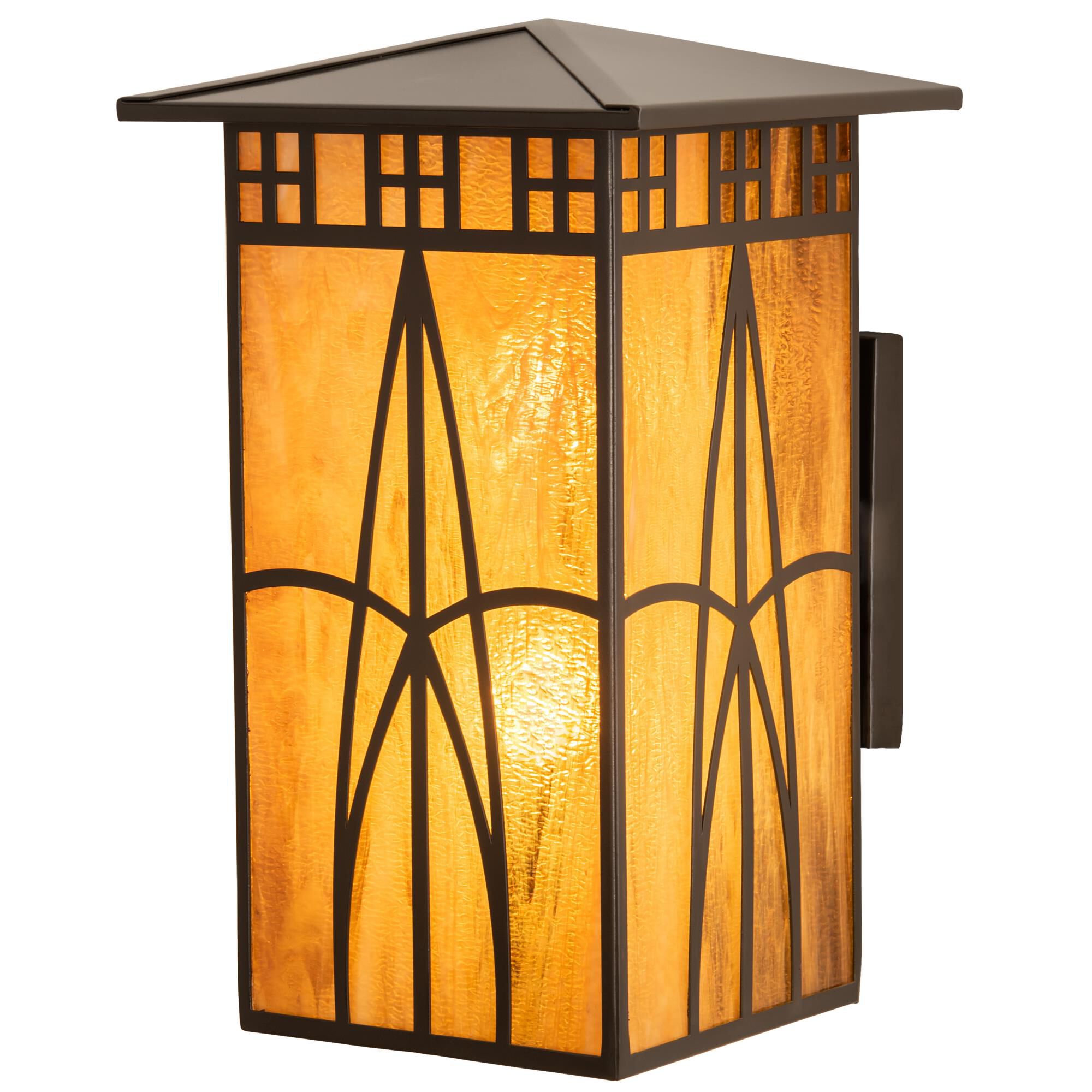 Shown in Timeless Bronze finish and Honey glass