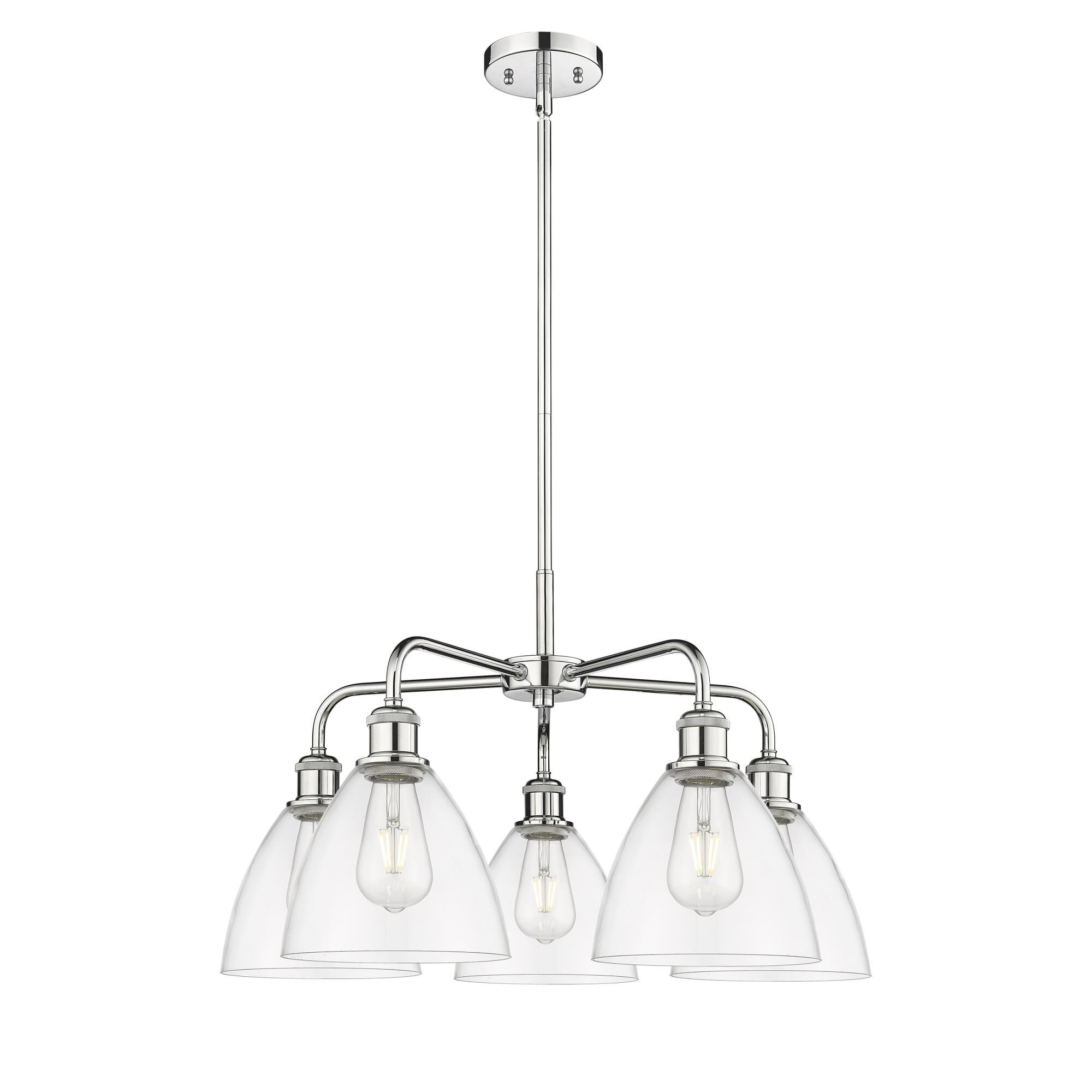 Shown in Polished Chrome finish and Clear glass