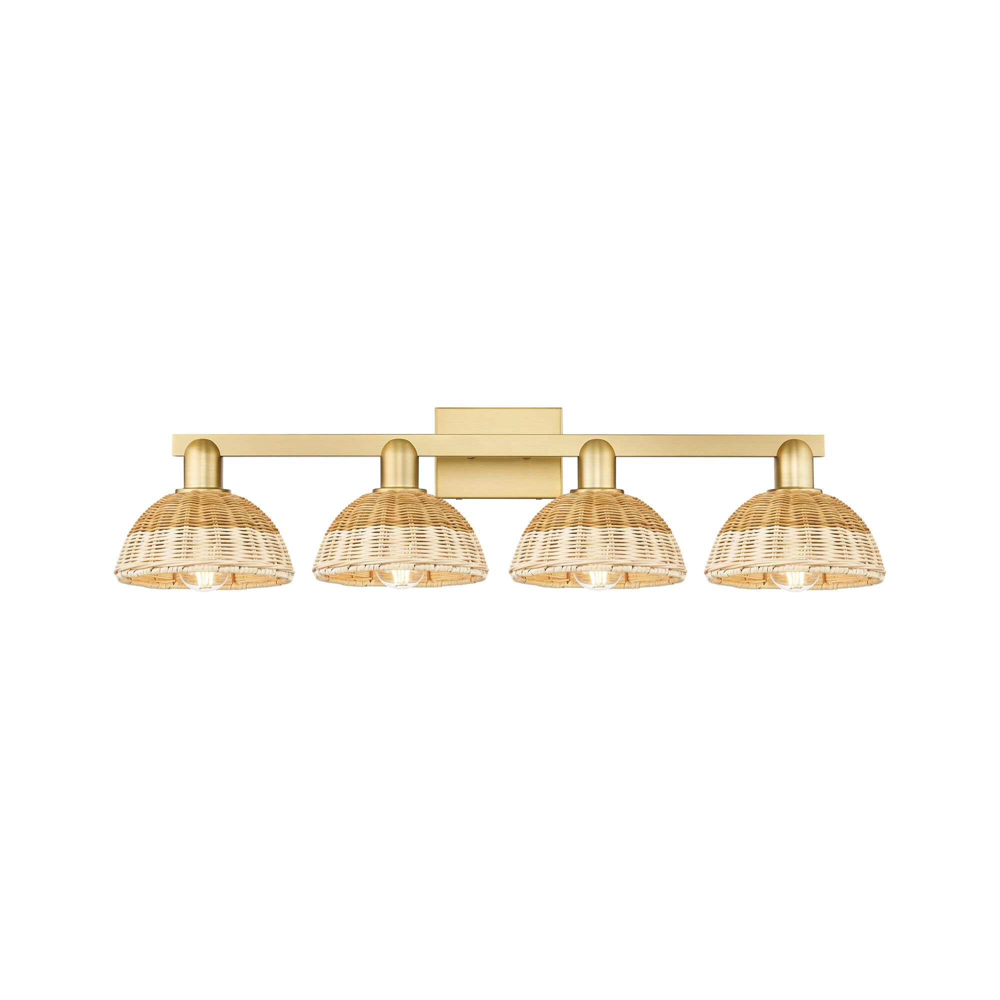 Shown in Satin Gold finish and Natural shade