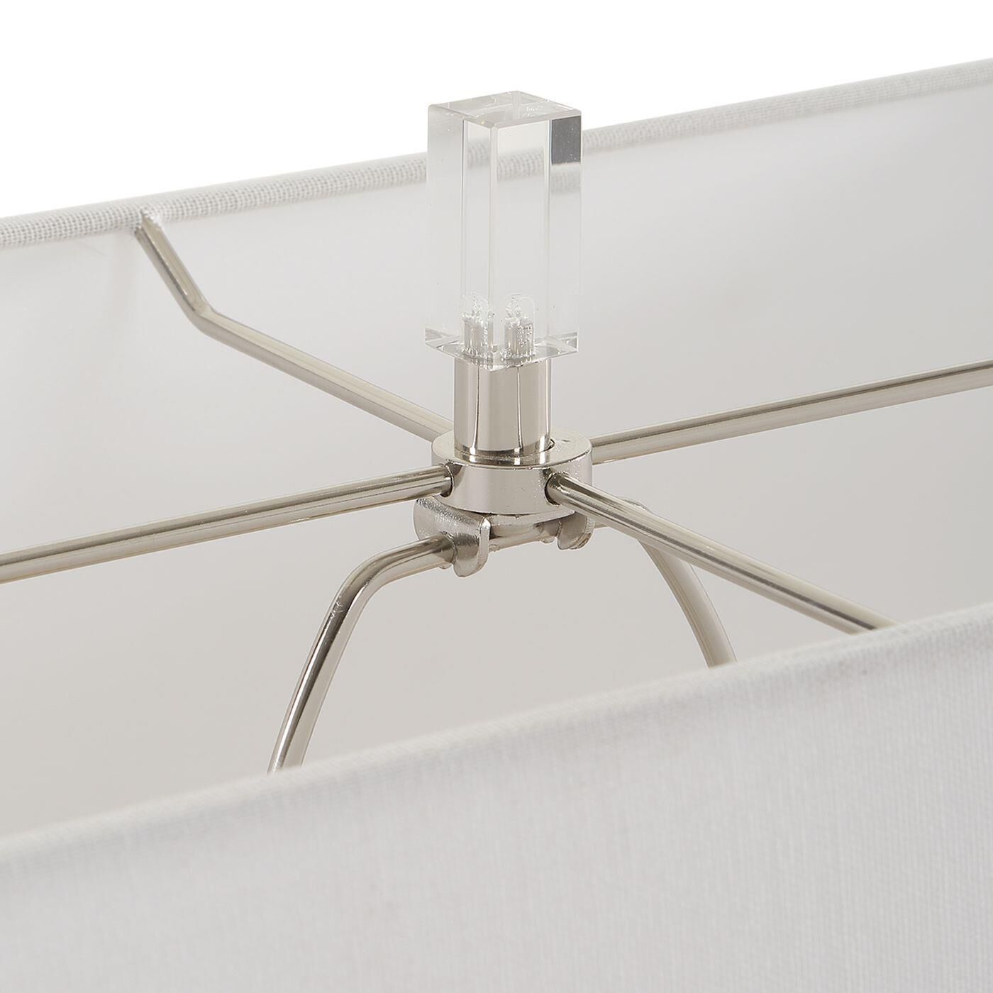 Shown in White finish and Rectangular Hardback shade