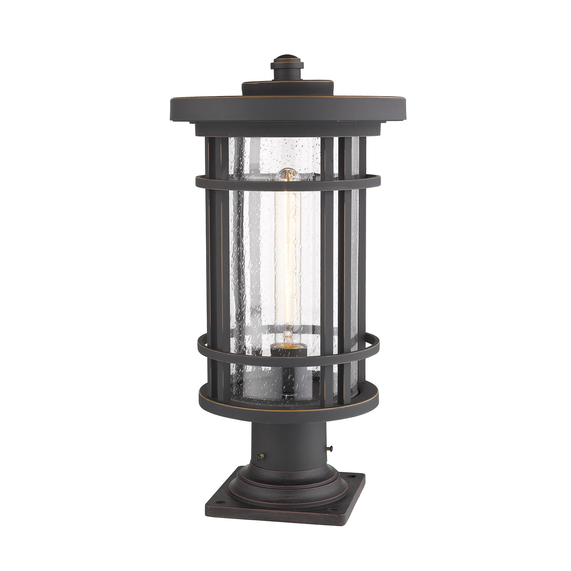Shown in Oil Rubbed Bronze finish and Glass shade