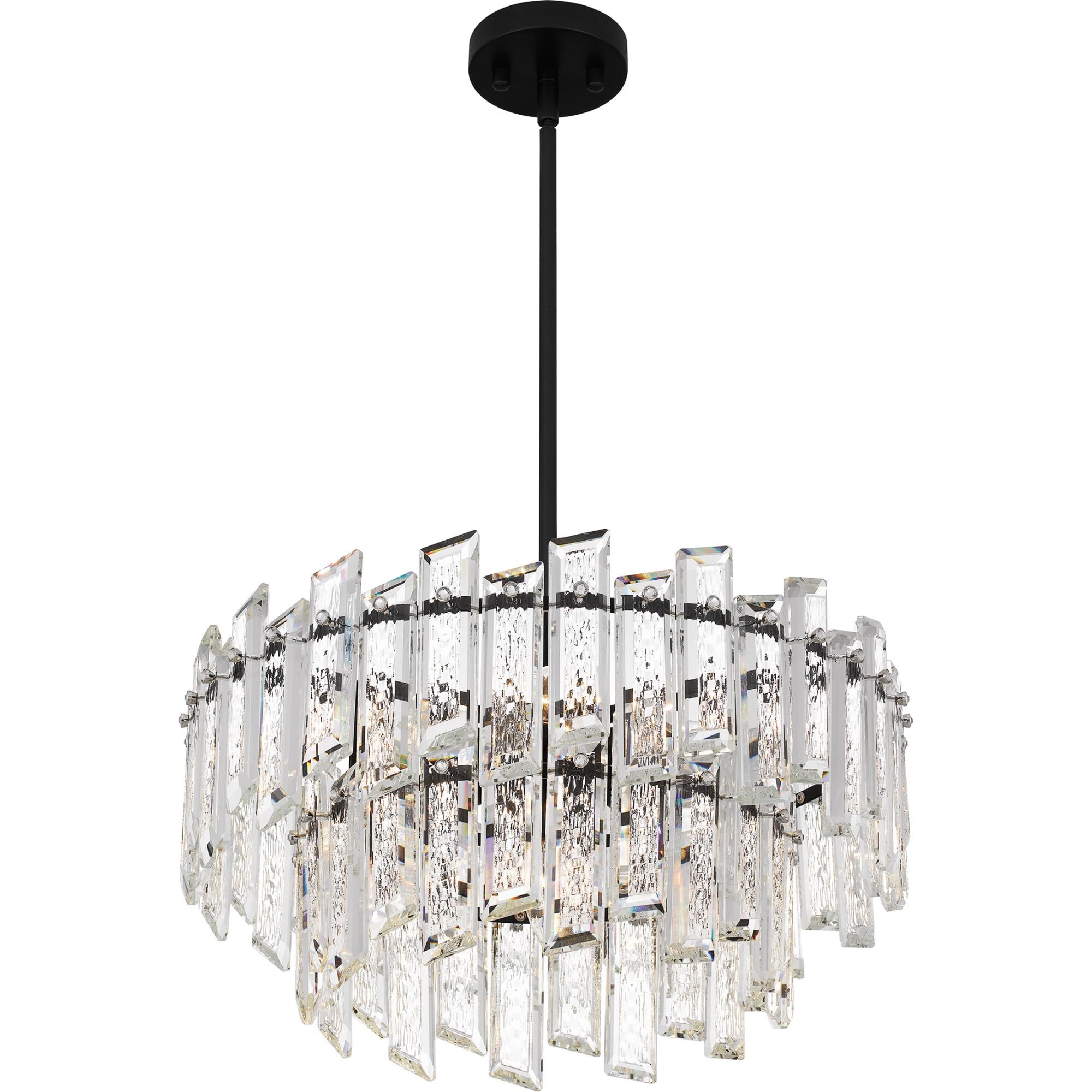 Shown in Matte Black finish and Clear Crystal Glass, Clear Glass Crystal shade