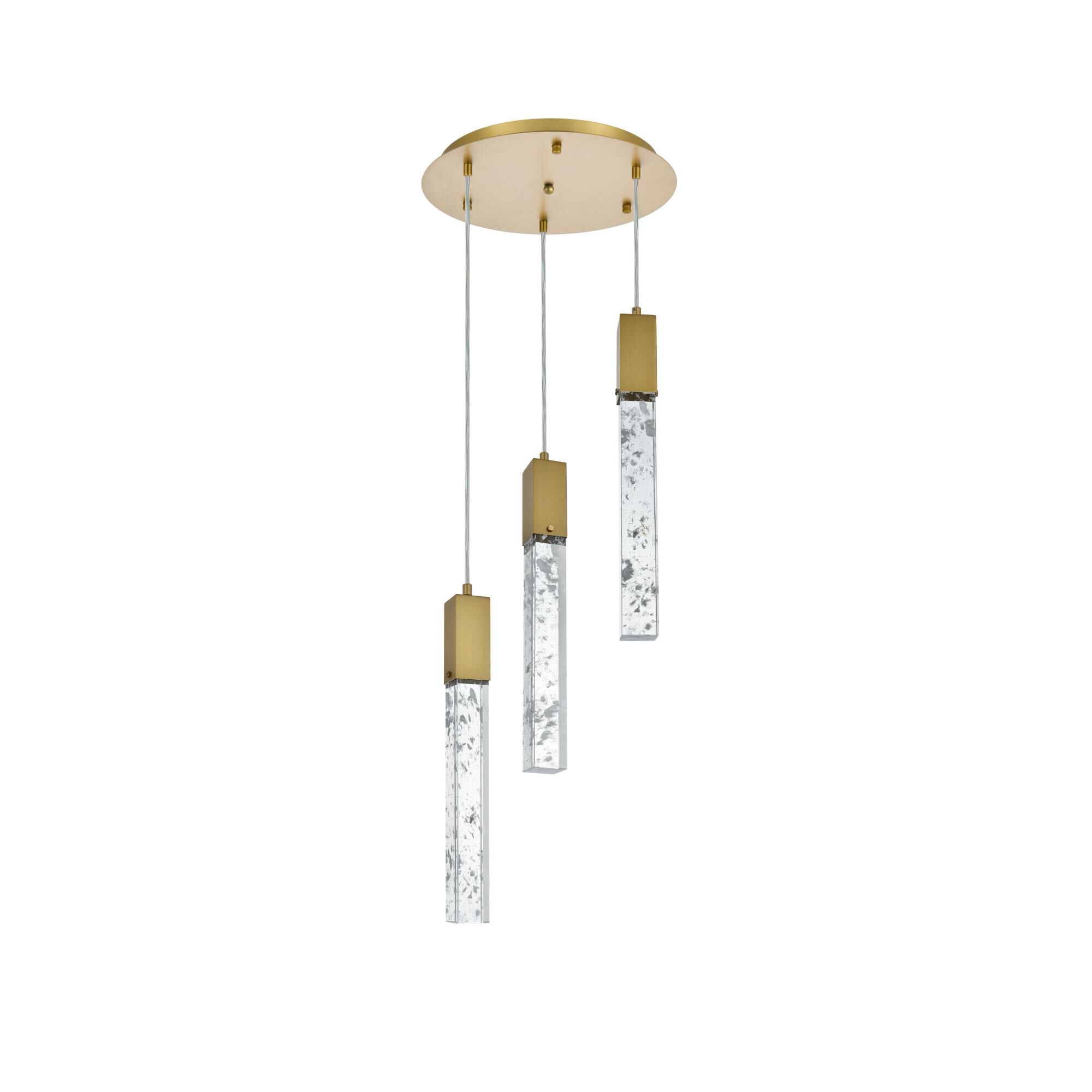 Shown in Satin Gold finish and Rc crystal and Clear glass