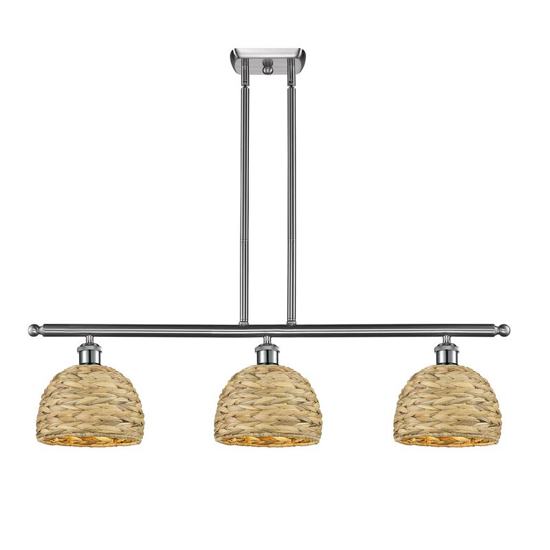 Bruno Marashlian Woven Rattan 36 Inch Linear Suspension Light by Innovations Lighting
