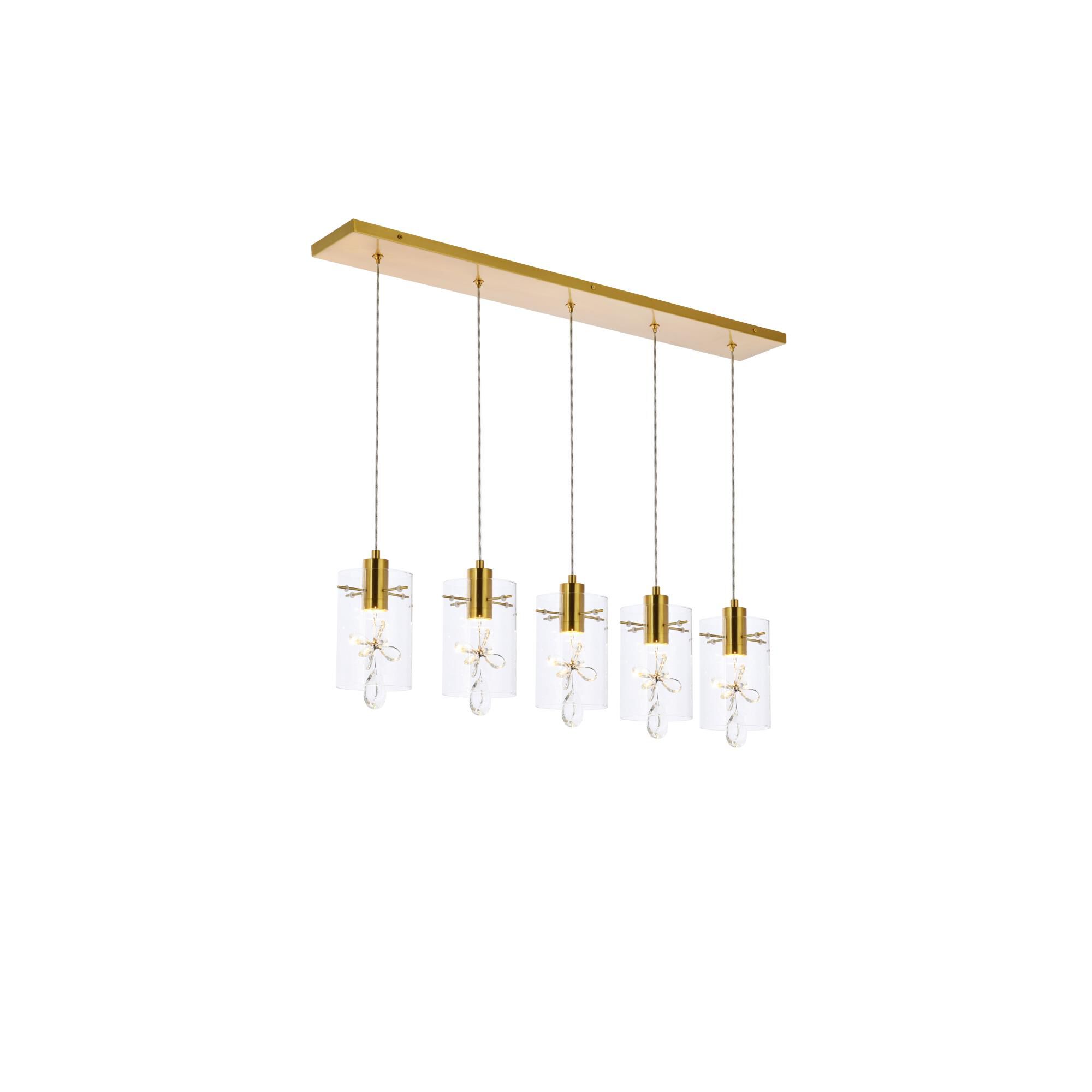 Hana 36 Inch 5 Light LED Linear Suspension Light by Elegant Lighting