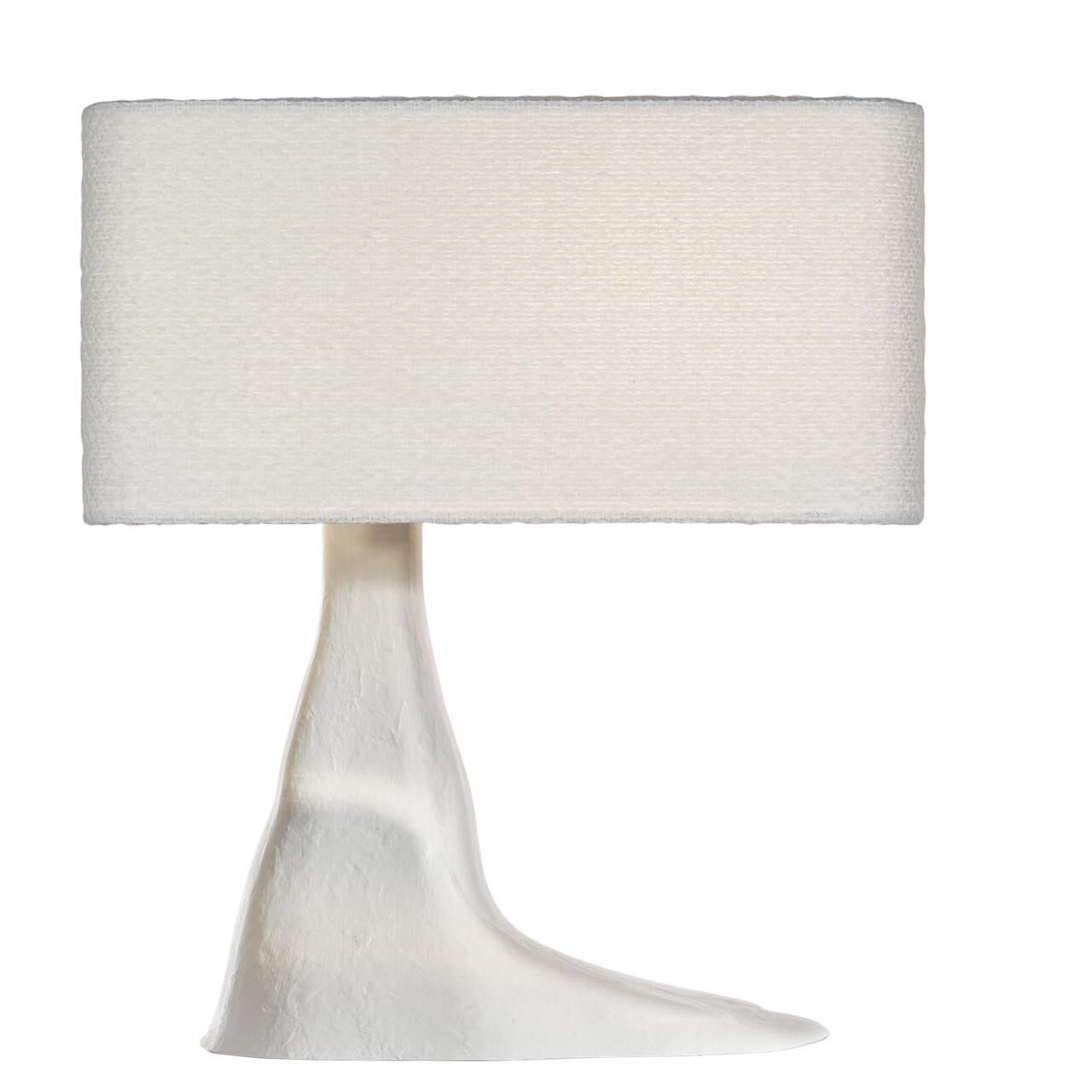 Shown in Plaster White finish and Boucle Rectangle shade