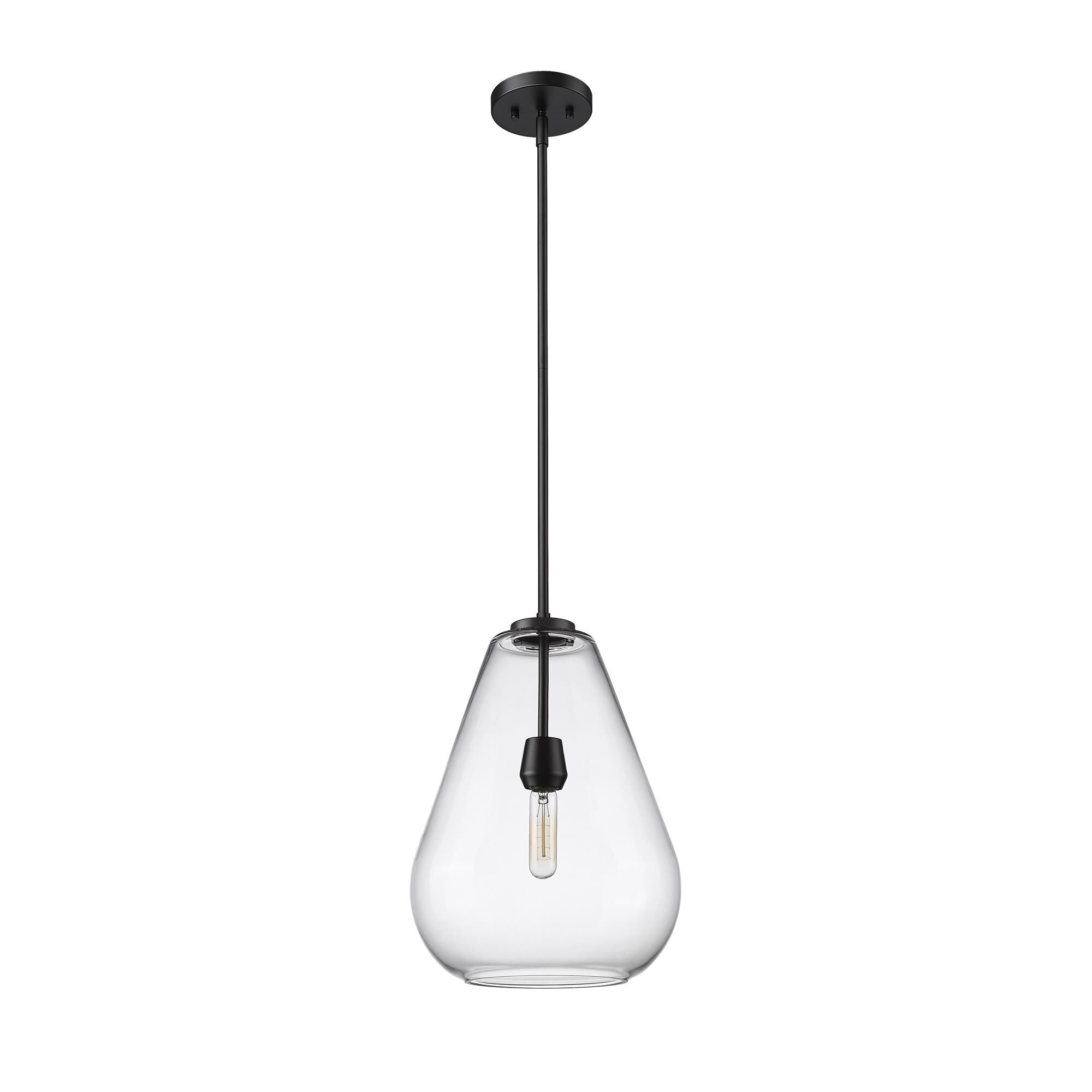 Shown in Matte Black finish and Clear glass