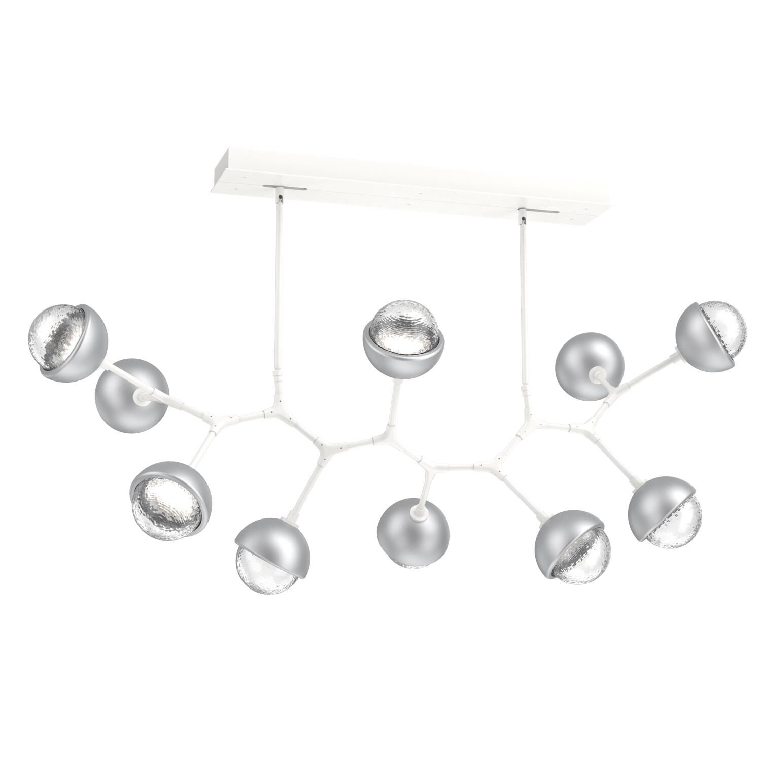 Shown in Salt White finish and Clear glass and Classic Silver accent