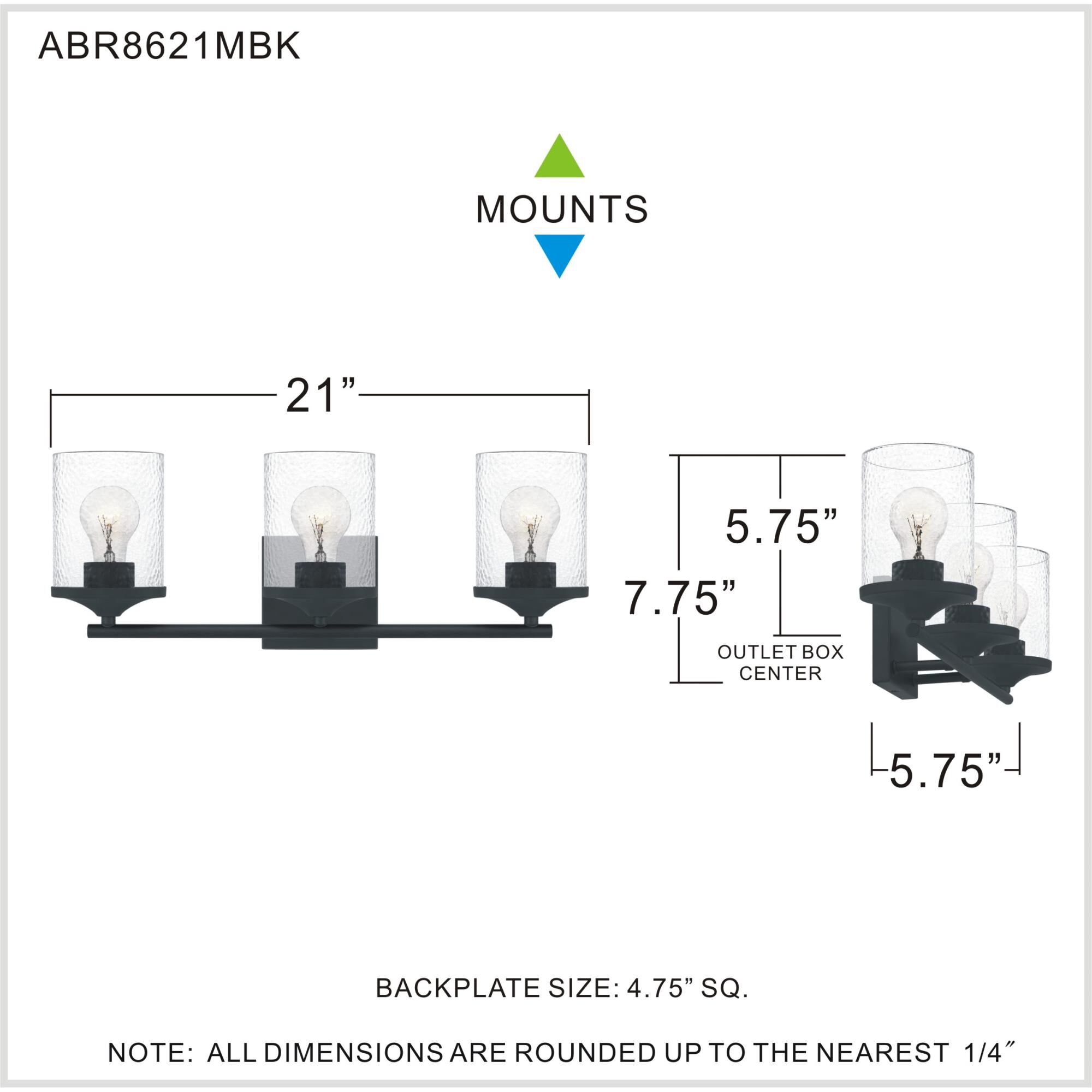 Abner 21 Inch 3 Light Bath Vanity Light by Quoizel