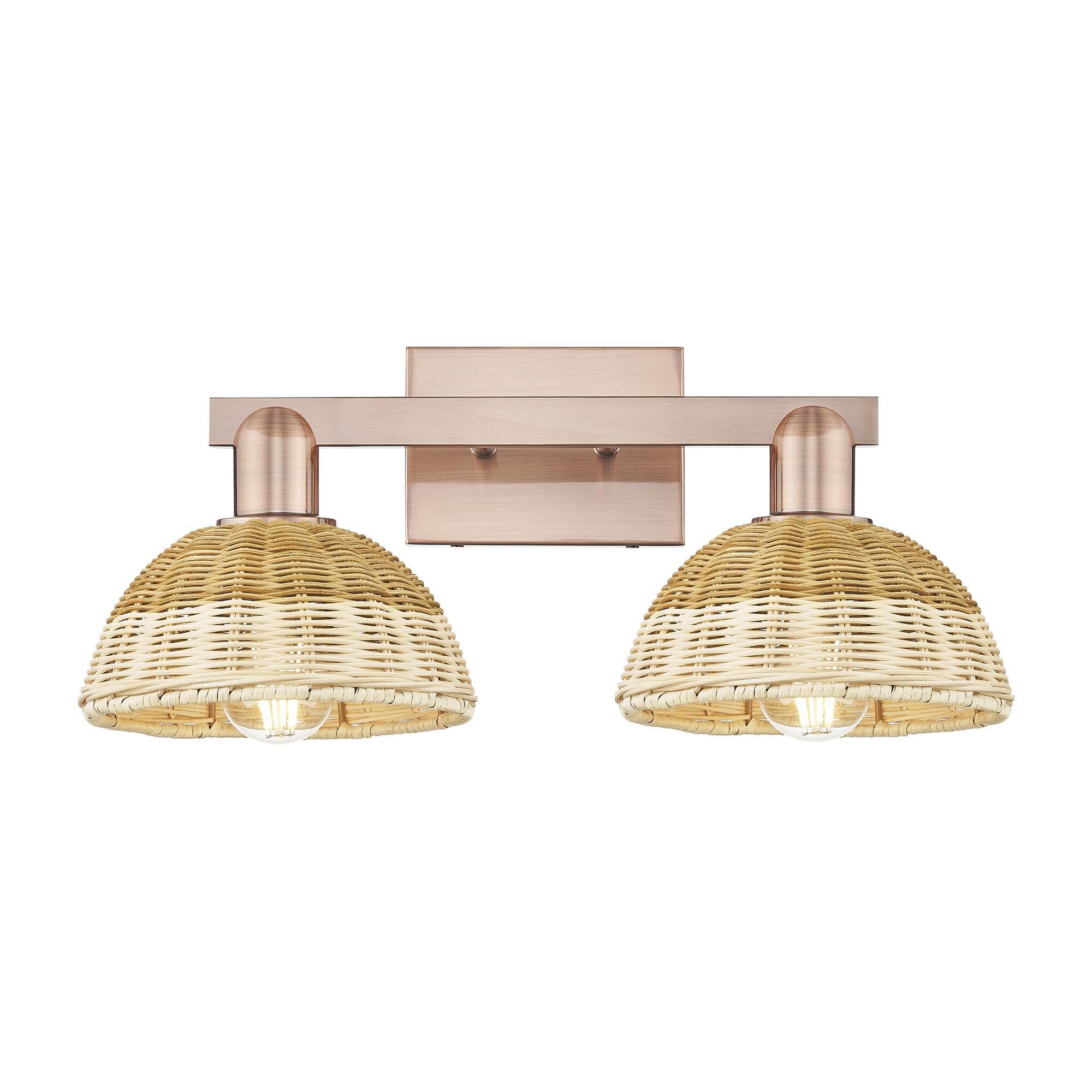 Shown in Antique Copper finish and Natural shade