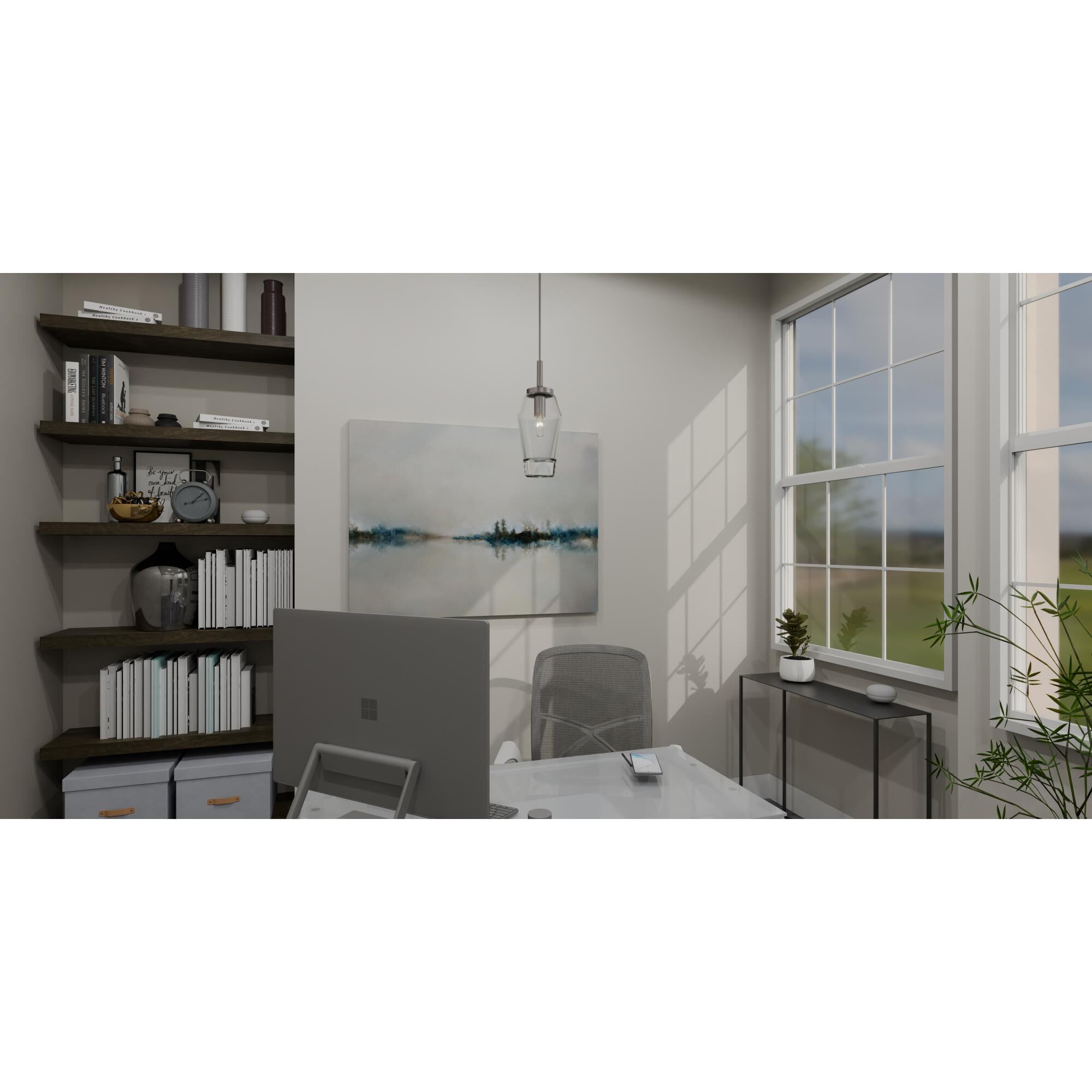 Shown in Antique Nickel finish and Clear glass