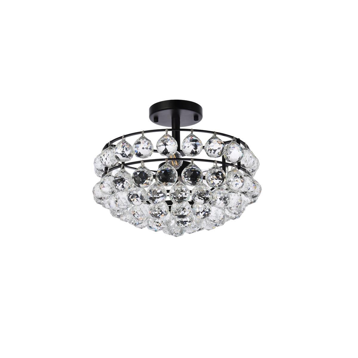 Savannah 14 Inch 3 Light Semi Flush Mount by Elegant Lighting