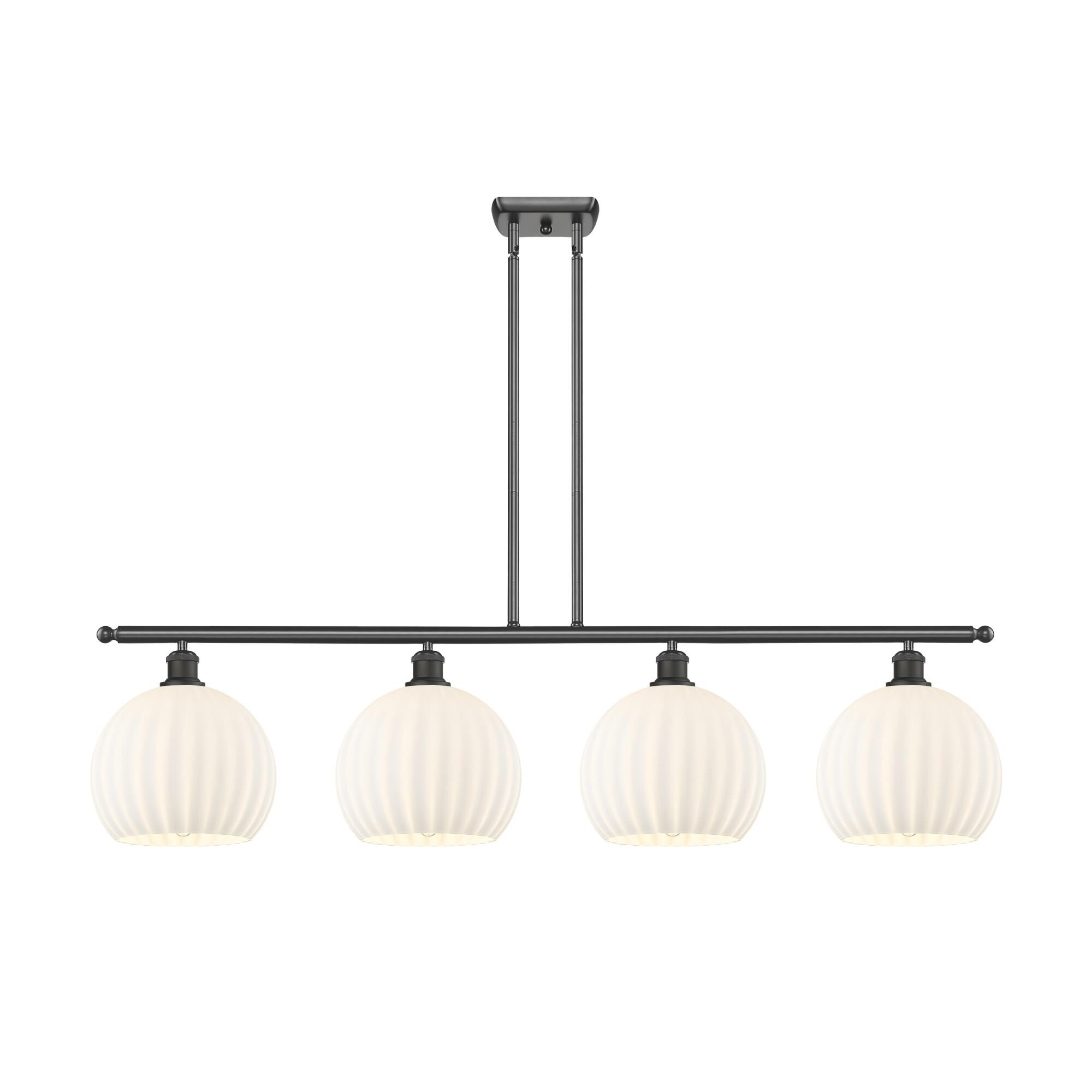 Shown in Oil Rubbed Bronze finish and White Venetian glass