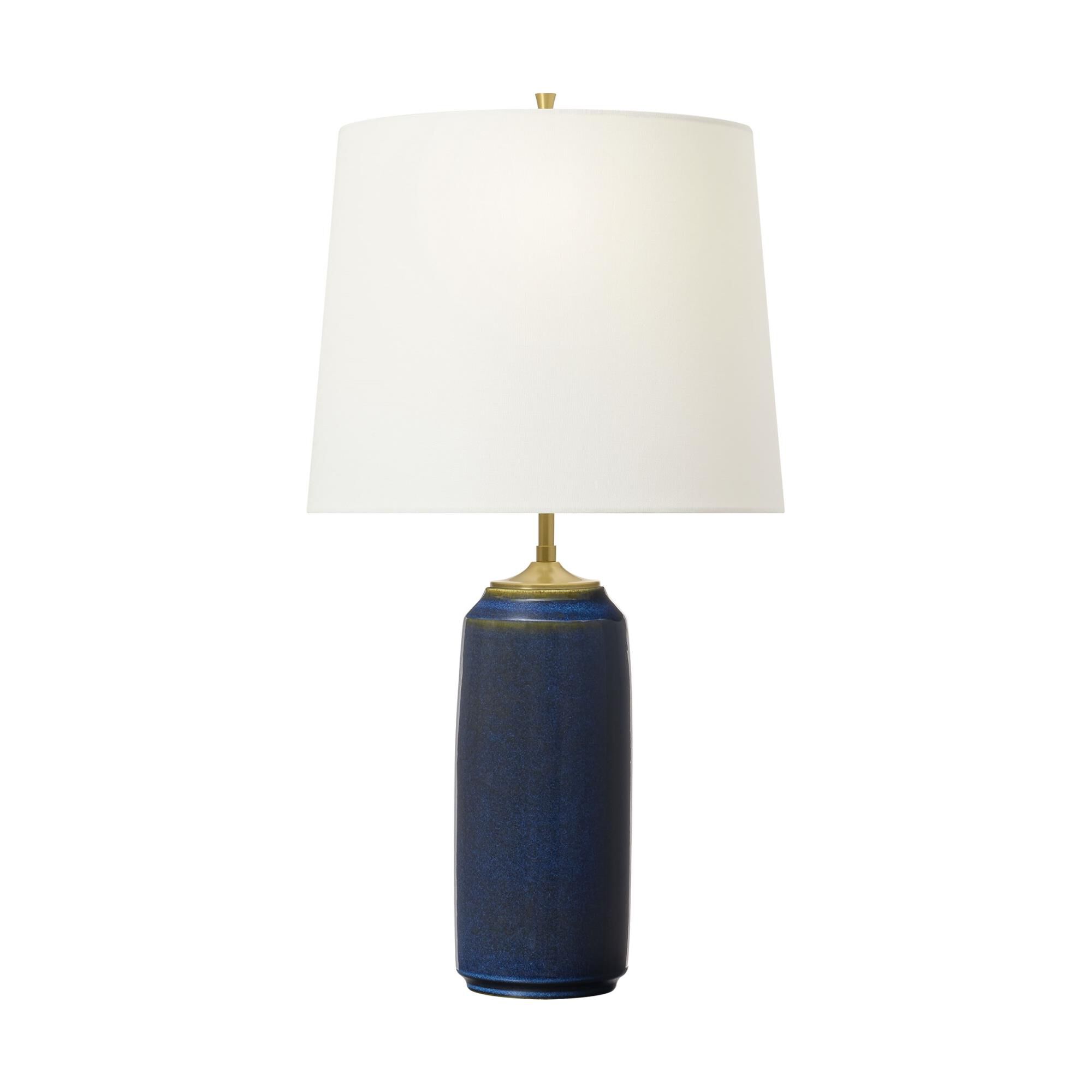 Shown in Mix Blue Brown finish and White Linen shade