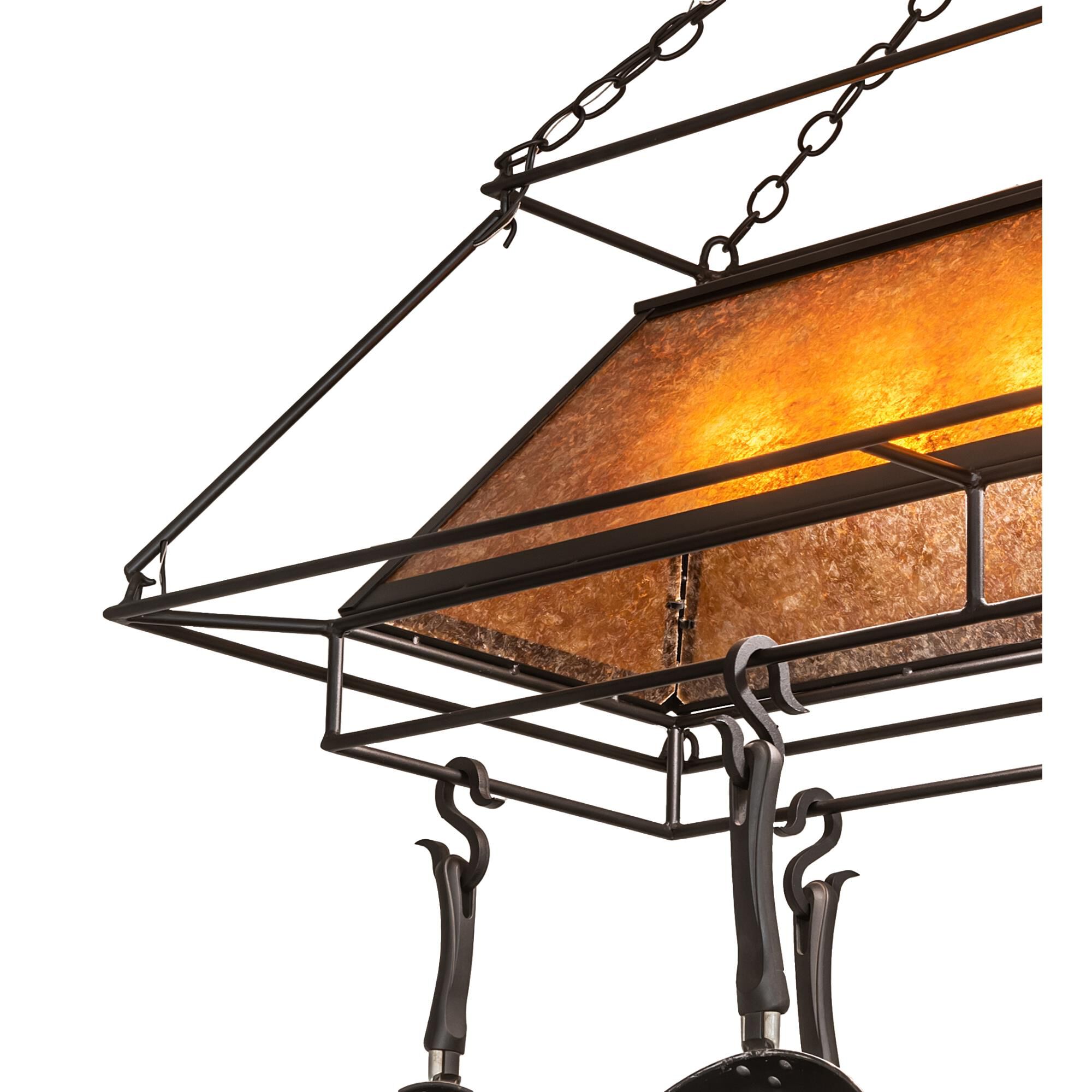 48 Inch 6 Light Lighted Pot Rack by Meyda Lighting