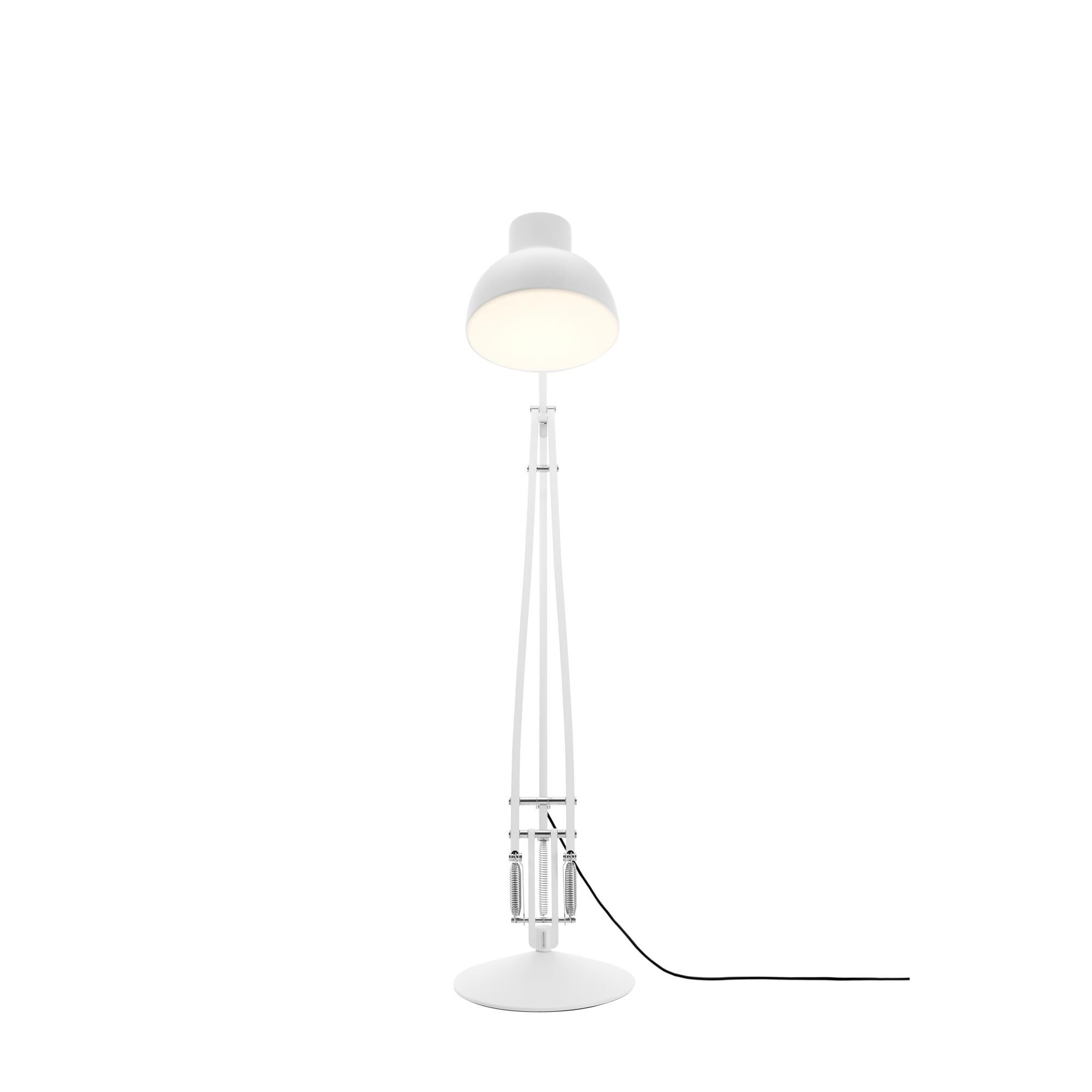 Shown in Alpine White finish and Aluminum shade