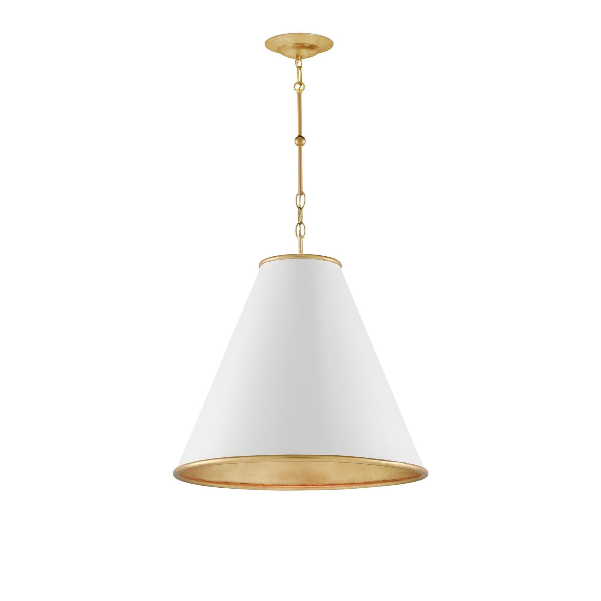 Shown in Painted Gesso White/Contemporary Gold Leaf/Painted Gold finish