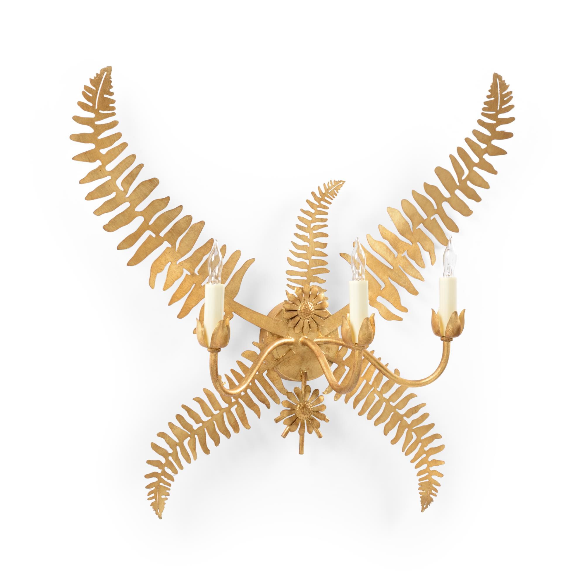 Chelsea House (General) Gold Fern Leaf 22 Inch Wall Sconce by Chelsea House - Clearance