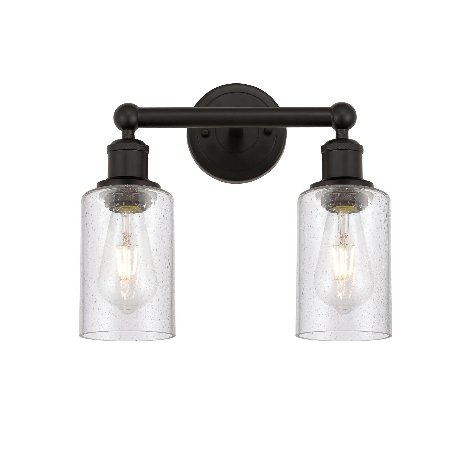 Shown in Oil Rubbed Bronze finish and Seedy glass