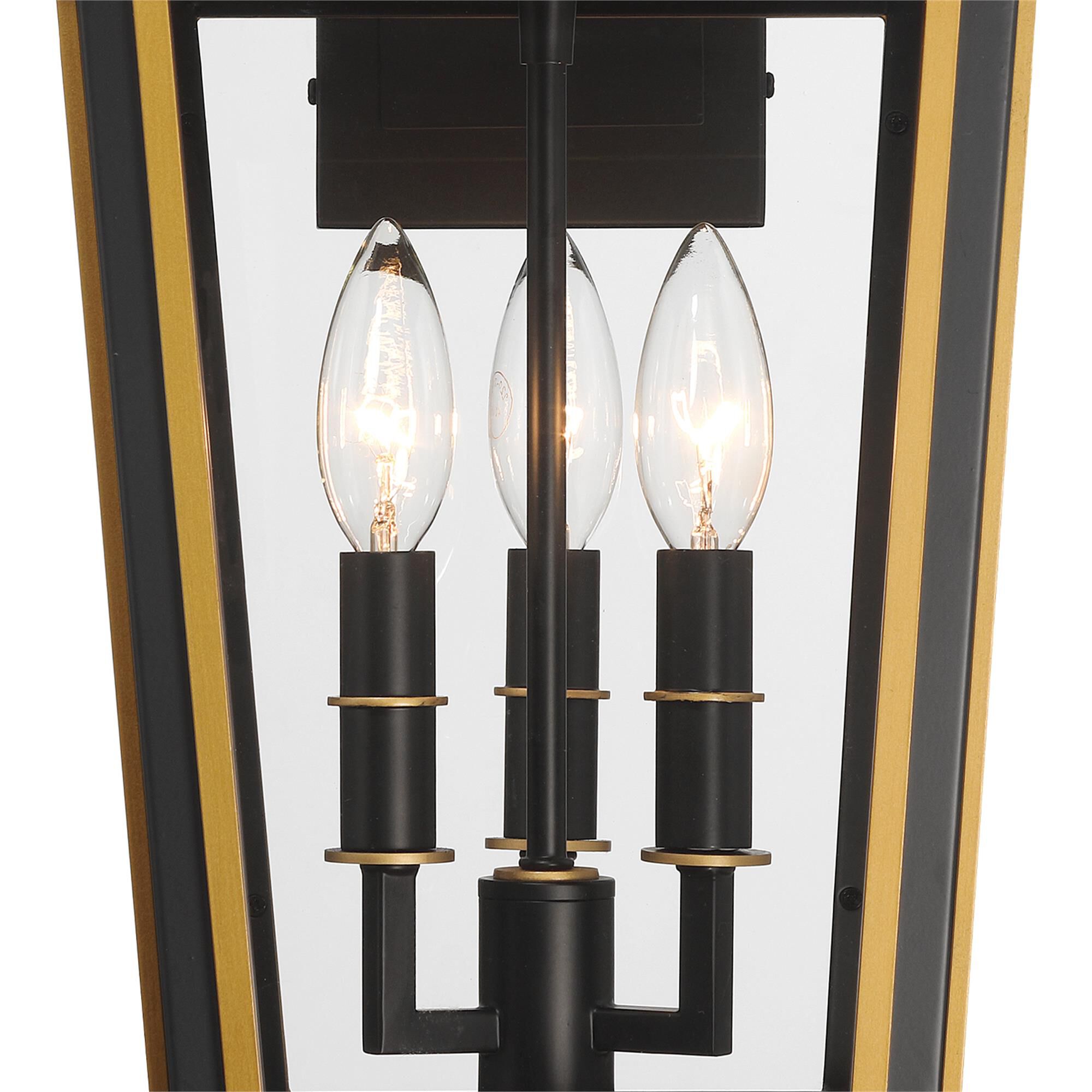 Shown in Matte Black and Textured Gold finish and Clear glass