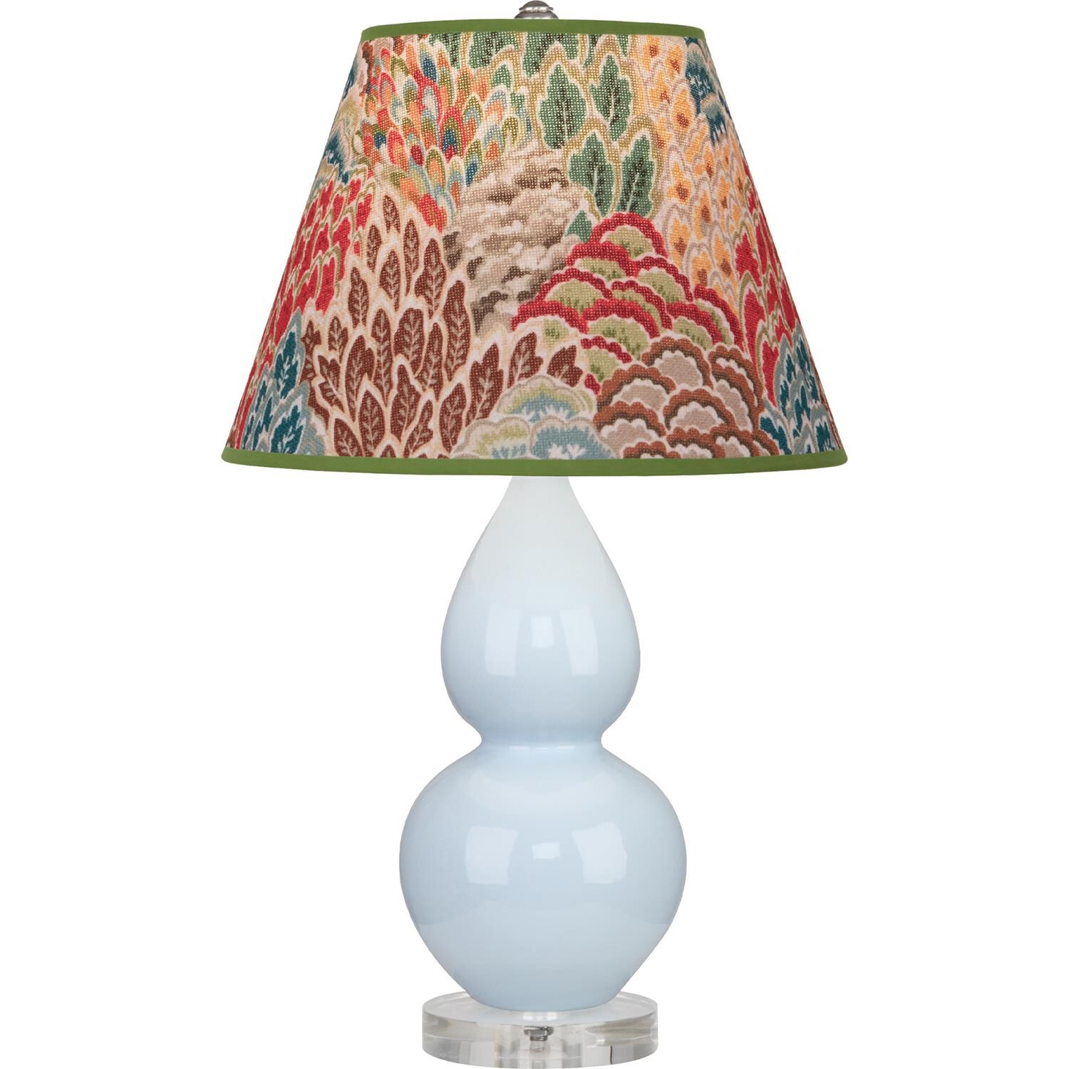 Shown in Baby Blue finish and Fall Floral shade and Lucite accent