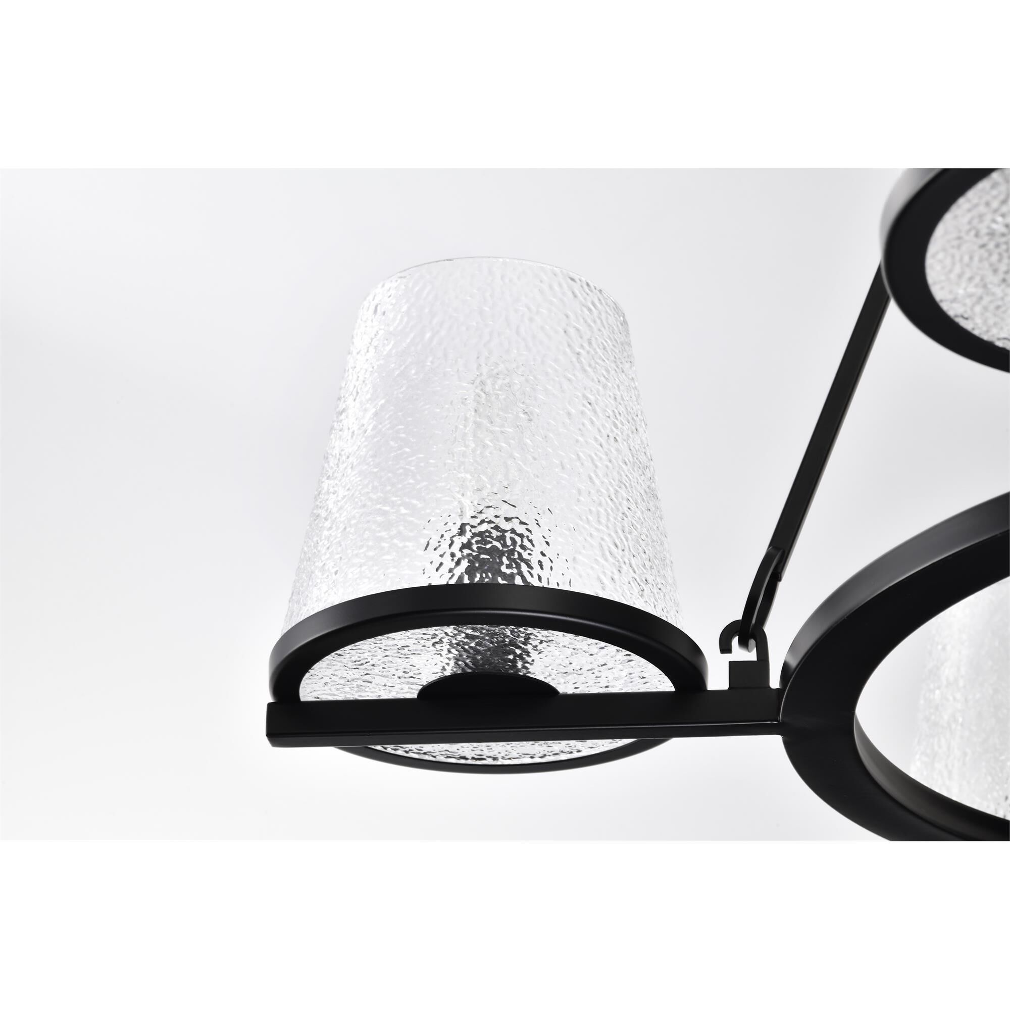 Shown in Black finish and Hammered glass