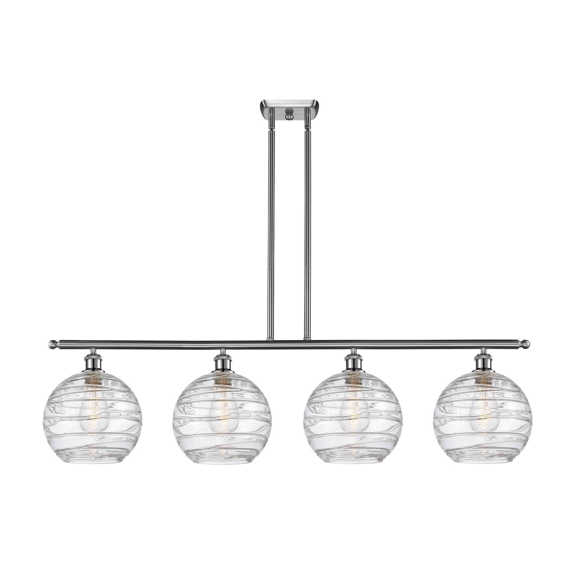 Shown in Brushed Satin Nickel finish and Clear Athens Deco Swirl 8