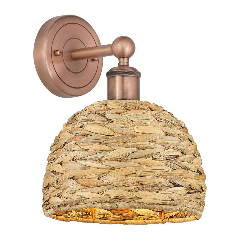 Bruno Marashlian Woven Rattan 11 Inch Wall Sconce by Innovations Lighting