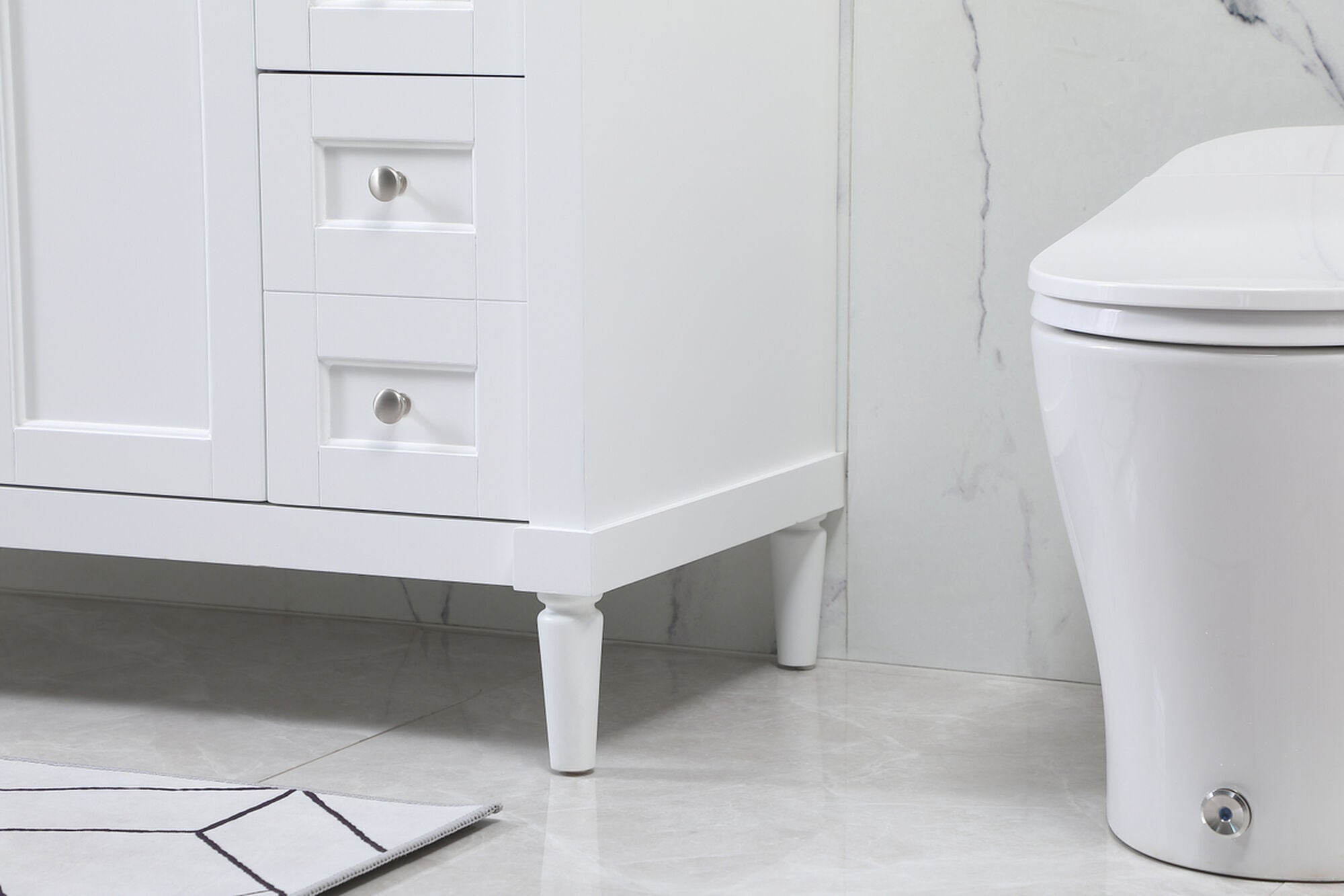 Shown in White finish and No Backsplash accent