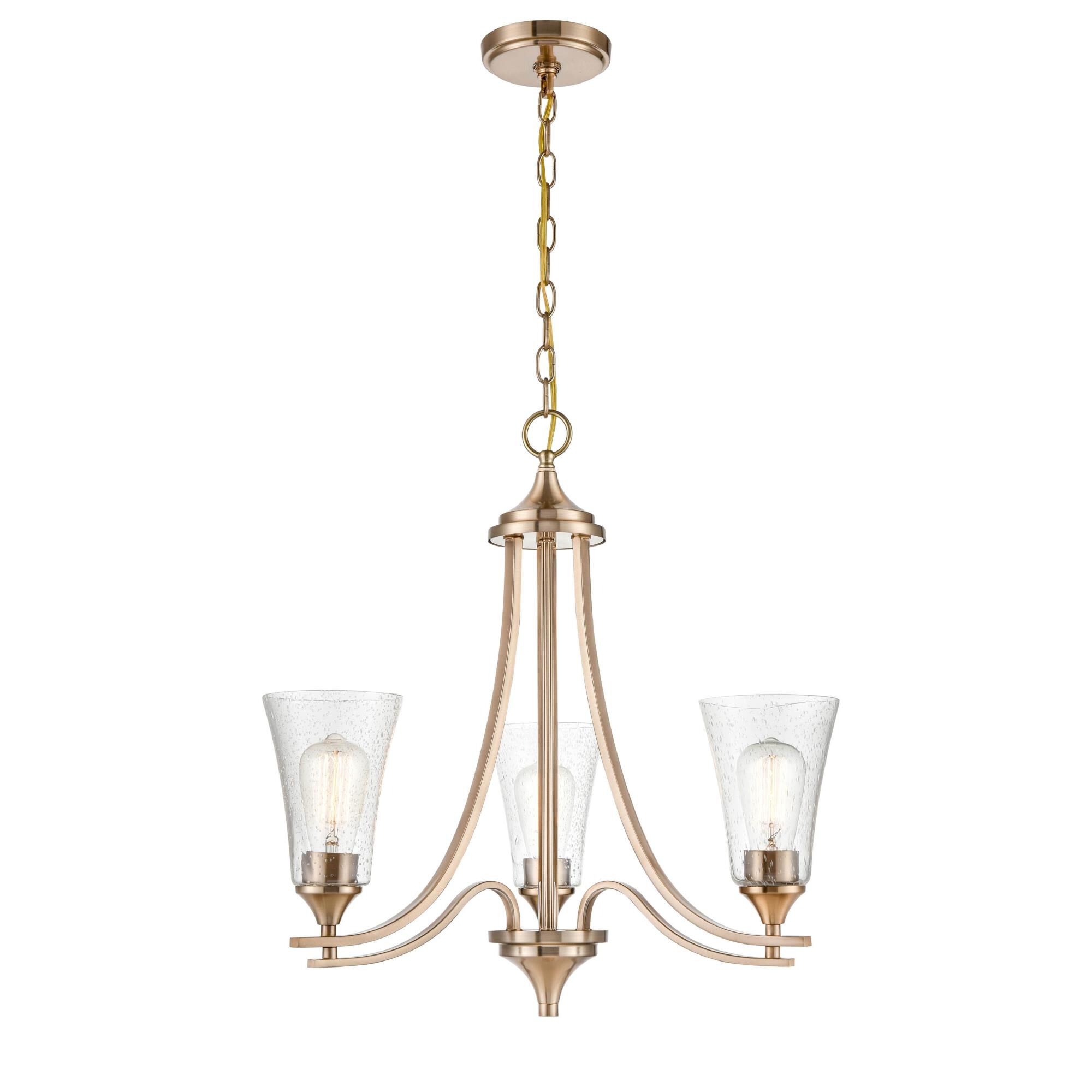 Shown in Modern Gold finish and Clear Seeded glass