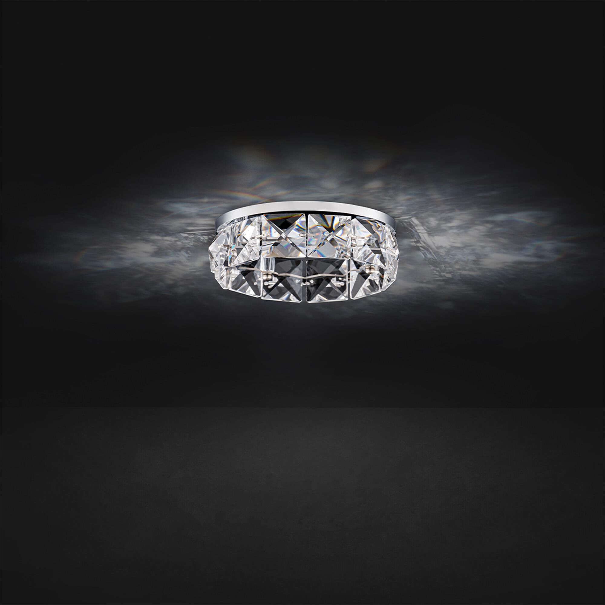 Shown in Polished Chrome finish and Clear Radiance Crystal glass