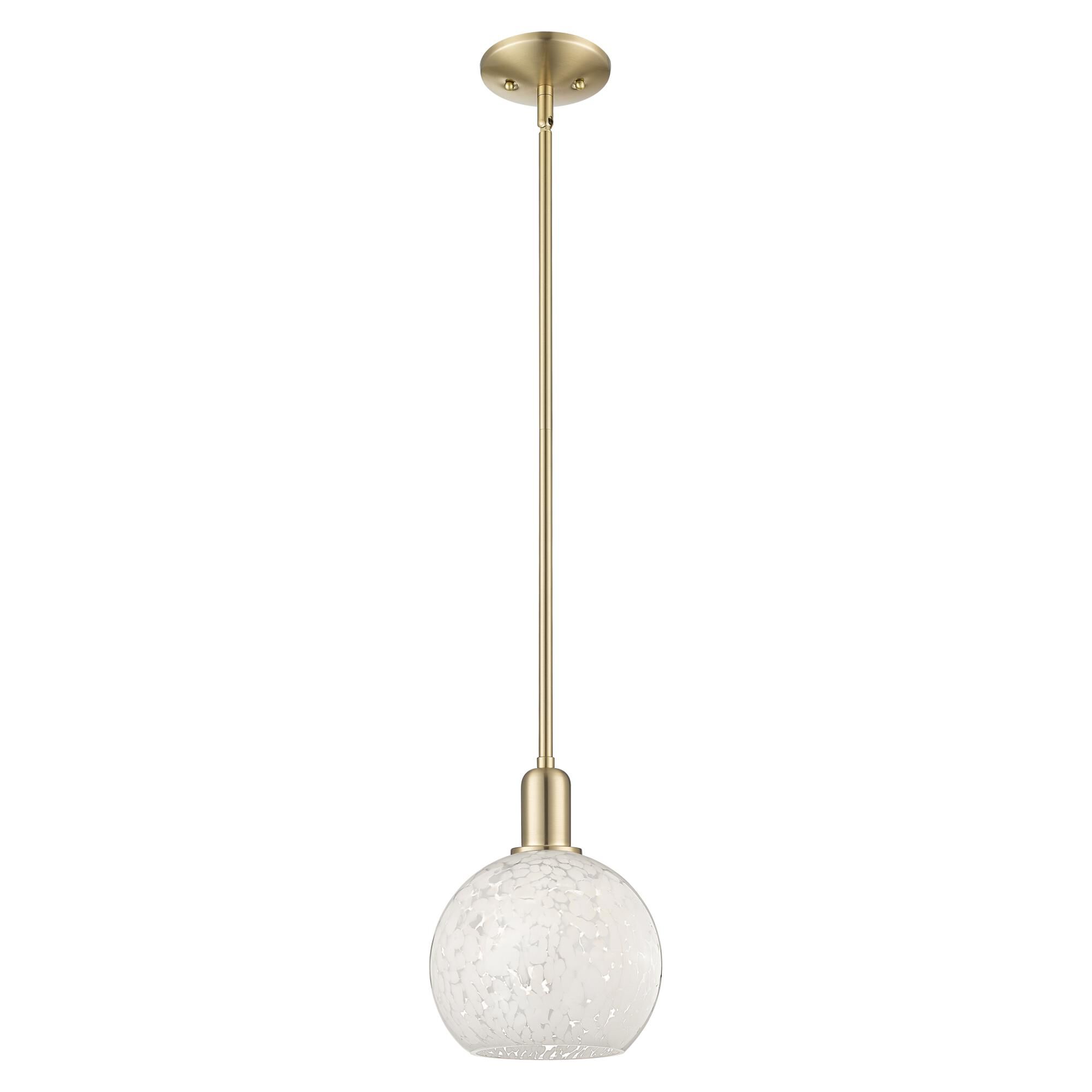 Shown in Champagne Bronze finish and White Mouchette glass