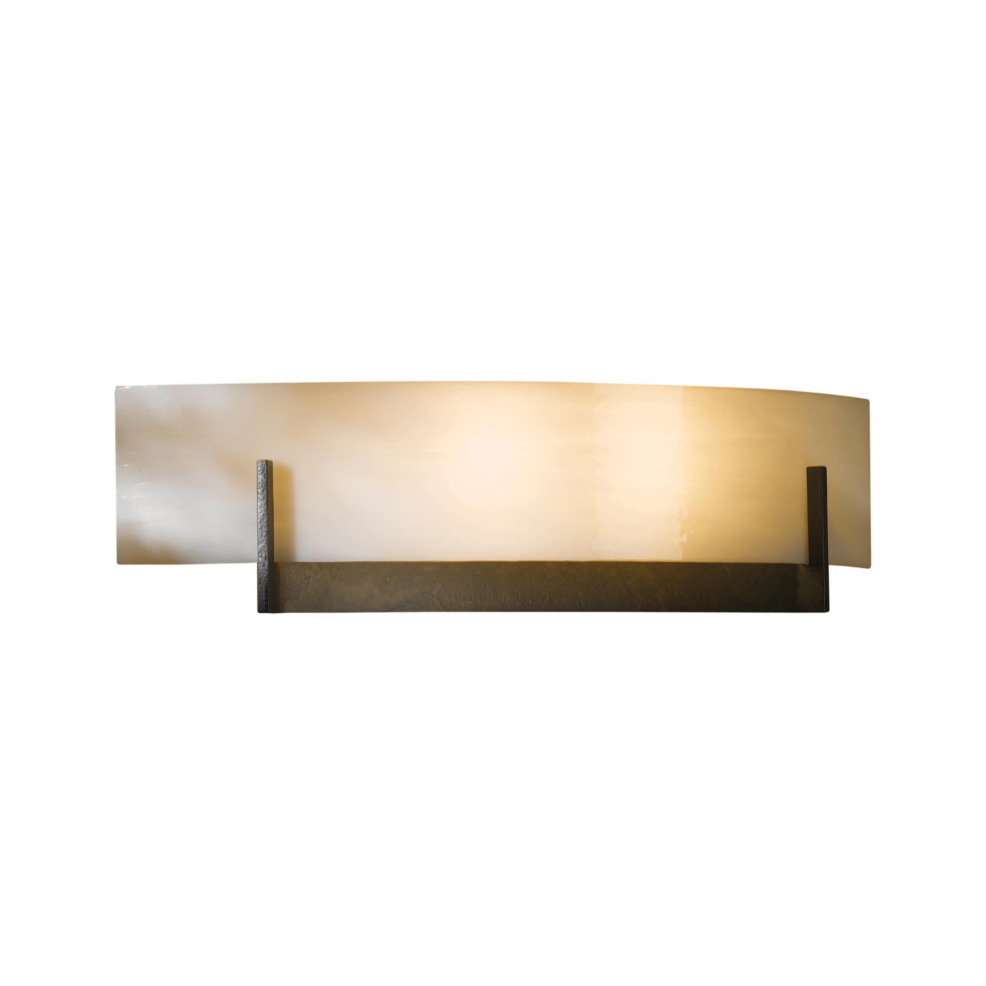 Shown in Dark Smoke finish and White Art  glass