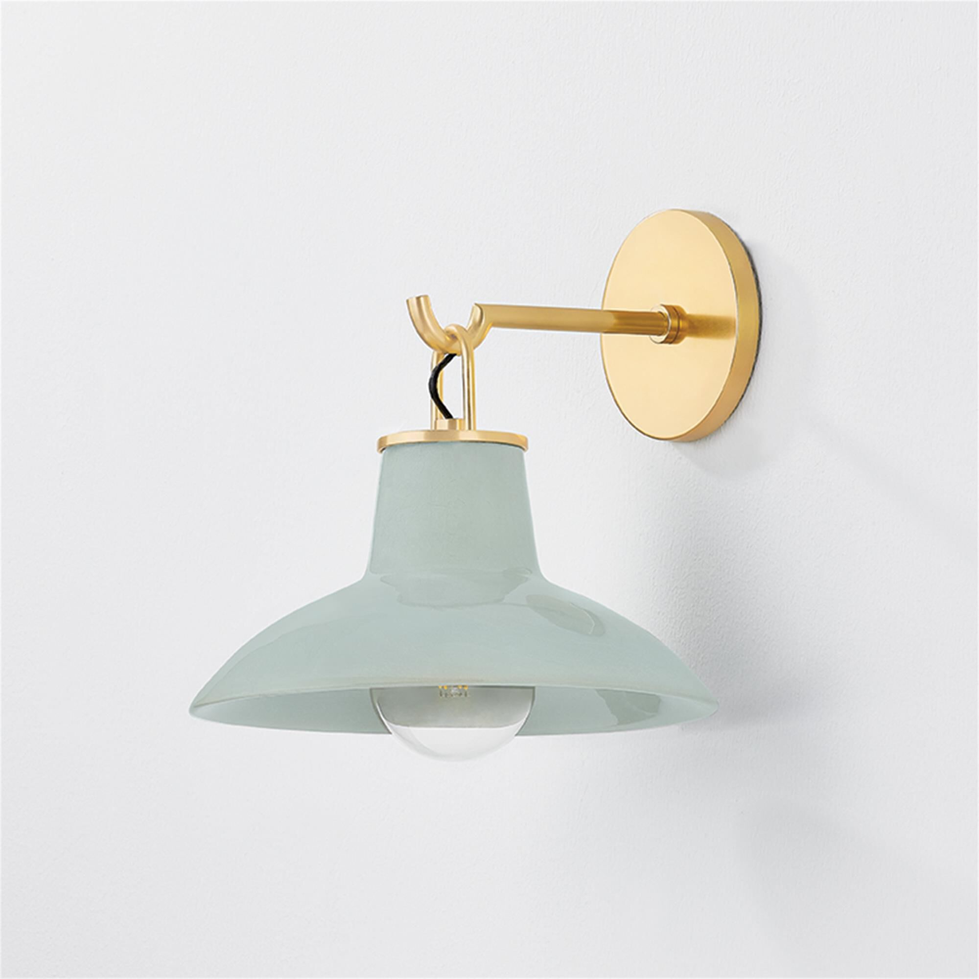 Shown in Aged Brass and Ceramic Moss Crackle finish
