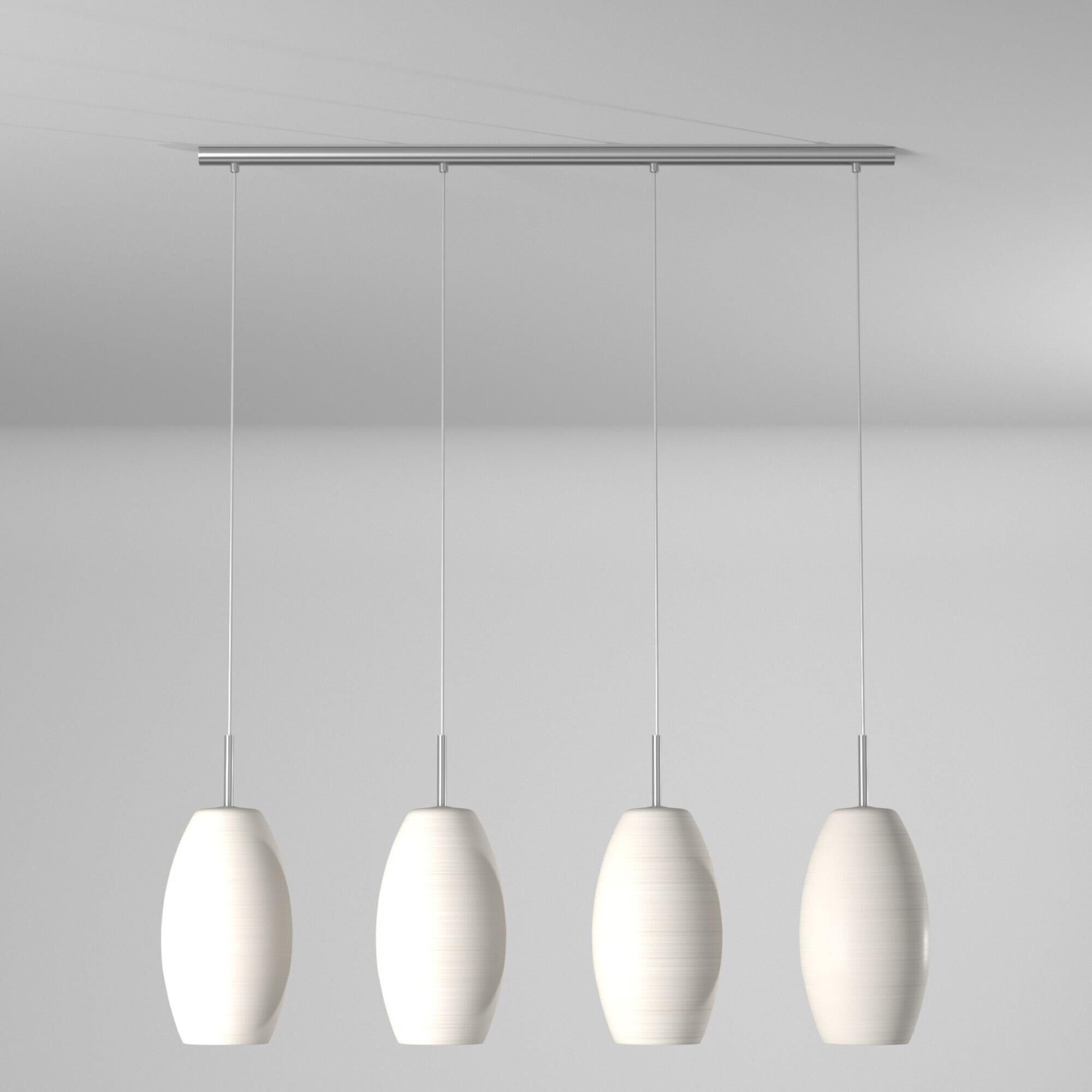 Shown in Matte Nickel finish and White glass