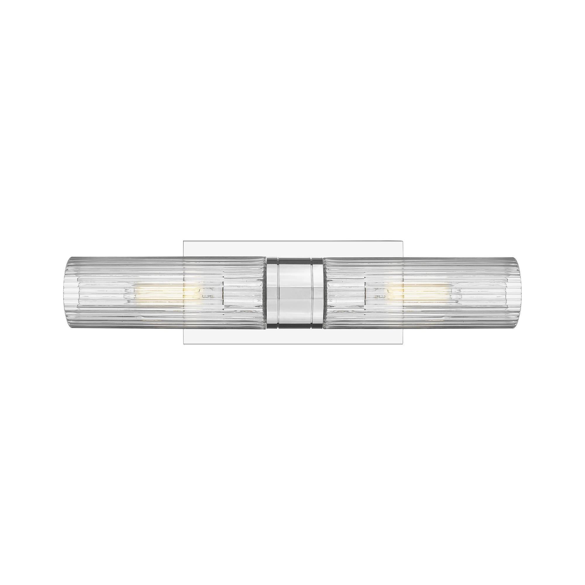 Shown in Polished Chrome finish and Striped Clear glass