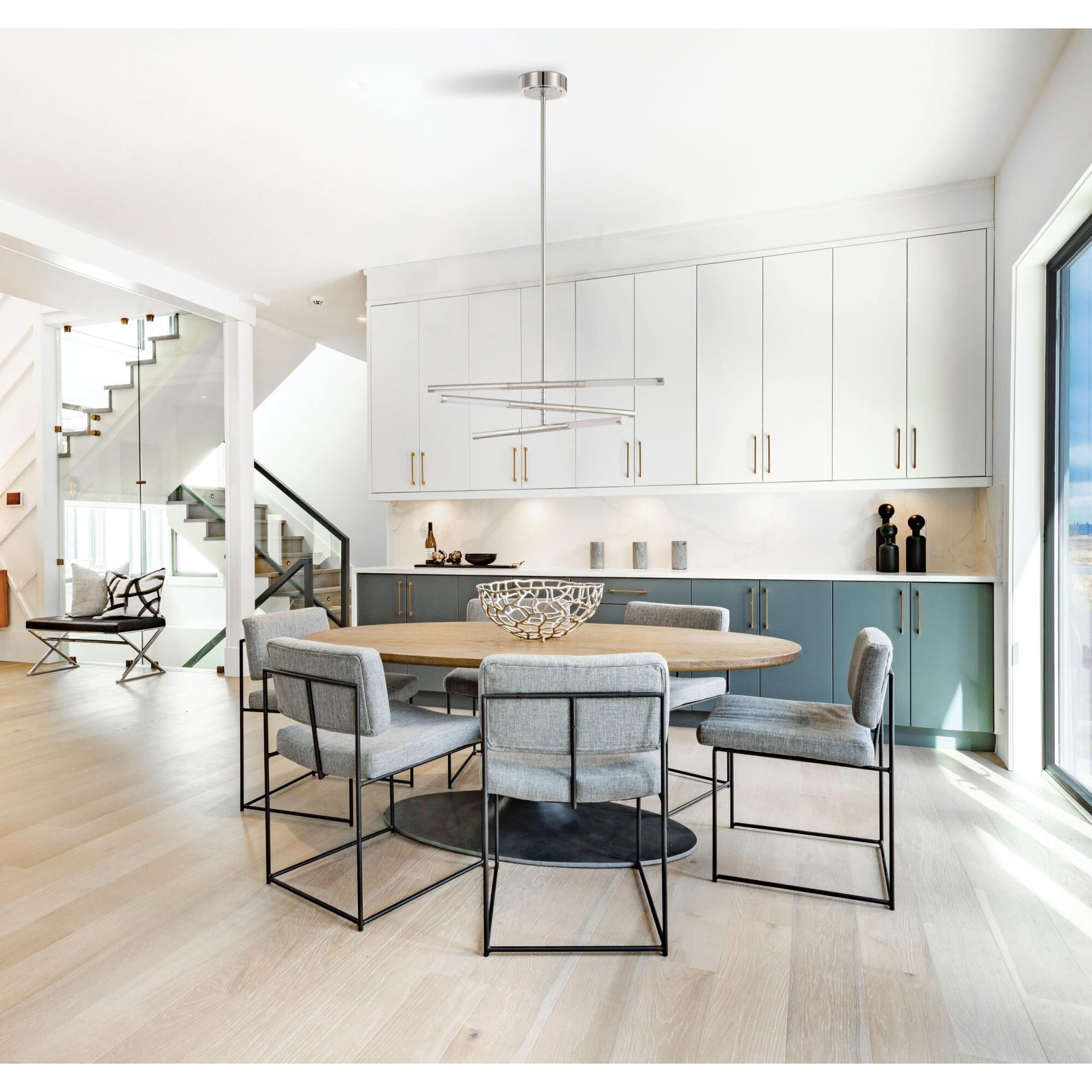 Shown in Polished Nickel finish and White glass